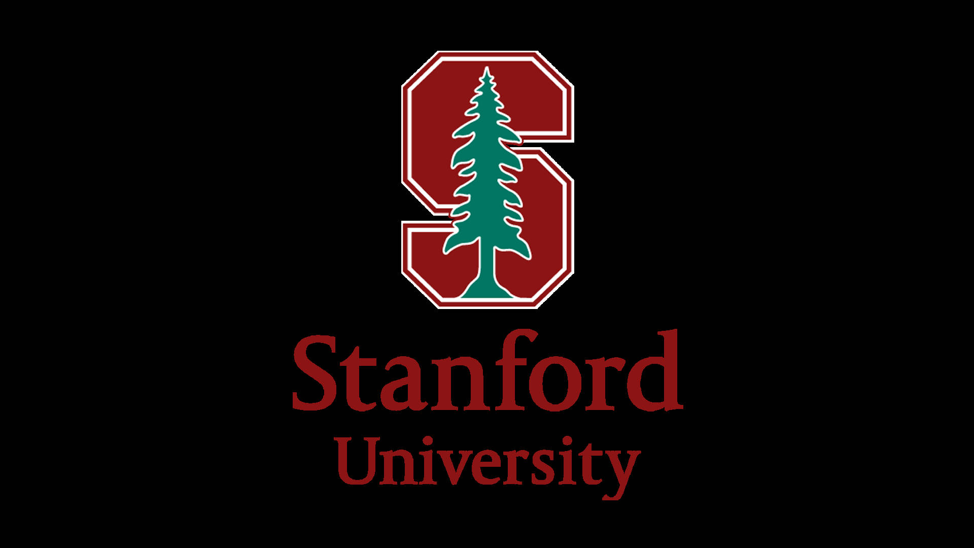 Nembo Rahisi ya Chuo Kikuu cha Stanford kwenye Mandharinyuma Nyeupe Picha ya Ukuta