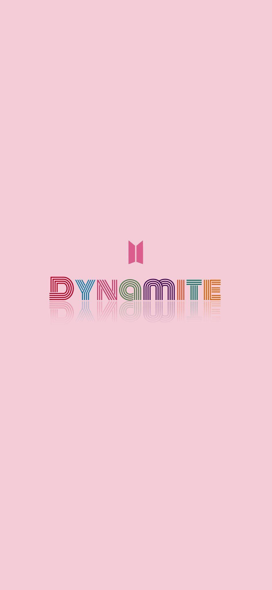 Nembo Rahisi ya BTS Dynamite ya Pinki Picha ya Ukuta