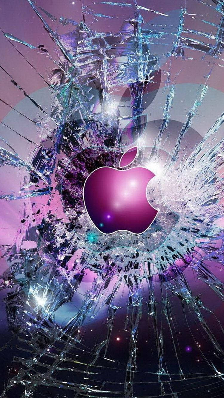 Nembo ya Apple ya Zambarau kwa iPhone Picha ya Ukuta