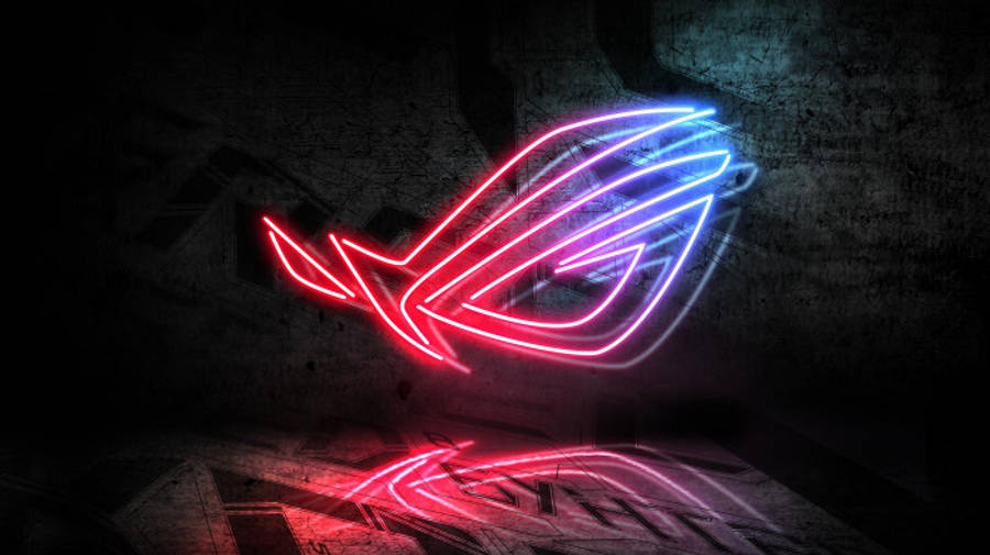 Nembo ya ASUS ROG ya Bluu na Nyekundu Inayong'aa Picha ya Ukuta
