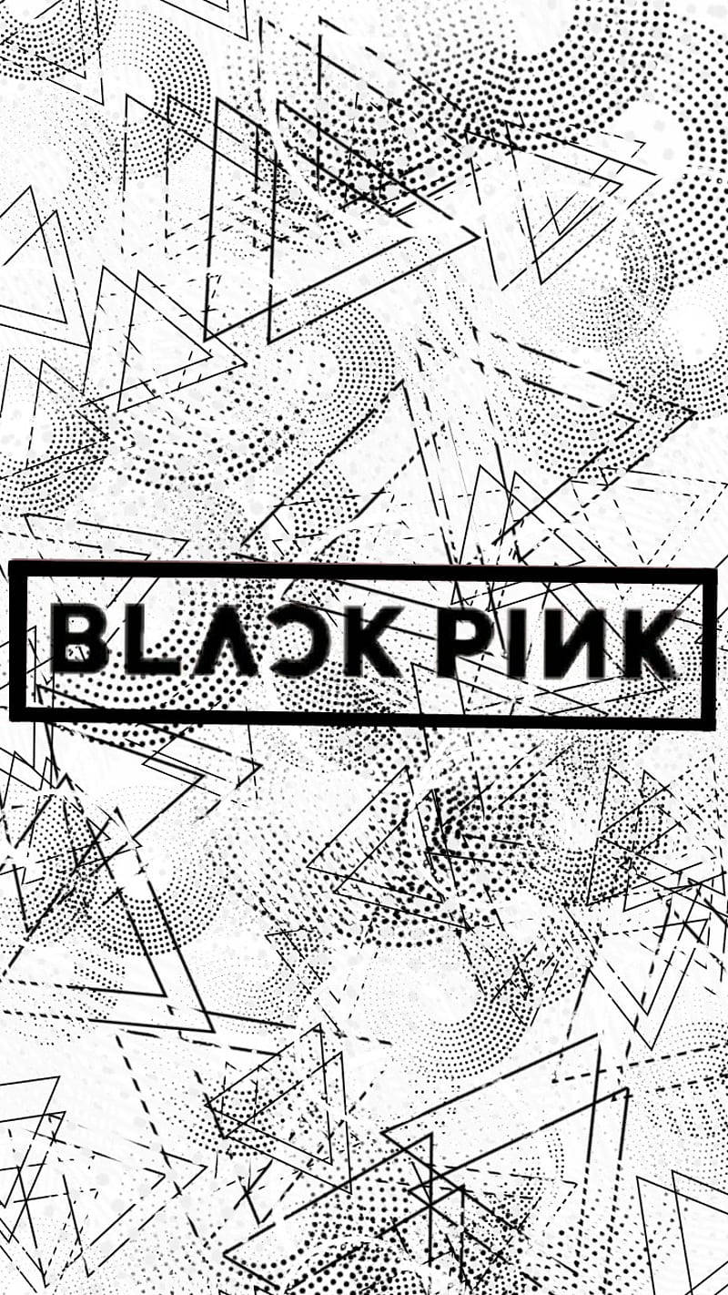 Nembo ya Blackpink Juu ya Nyeusi na Nyeupe Picha ya Ukuta