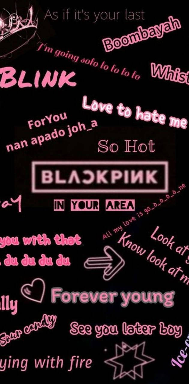 Nembo ya Blackpink pamoja na Majina ya Nyimbo Picha ya Ukuta