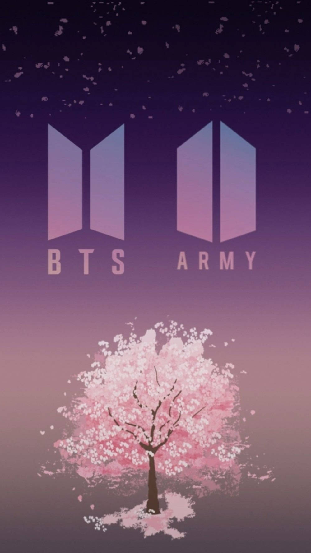 Nembo ya BTS ARMY ya Rangi ya Zambarau yenye Urembo Picha ya Ukuta