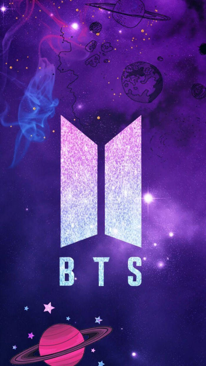 Nembo ya BTS ya Galaxy na Sayari Picha ya Ukuta
