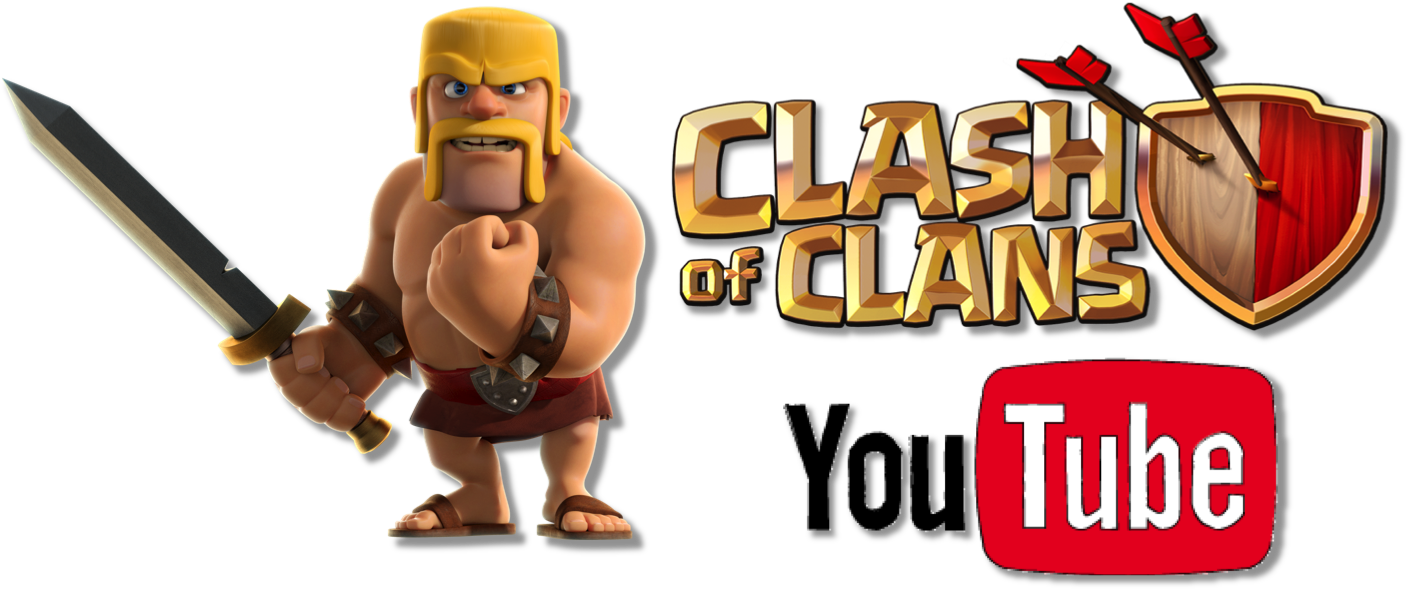 Nembo ya Clash of Clans na Mhusika na Aikoni ya YouTube Picha ya Ukuta