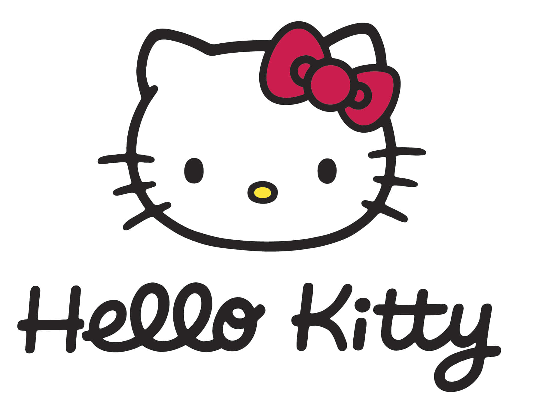 nembo ya hello kitty yenye upinde mwekundu Picha ya Ukuta