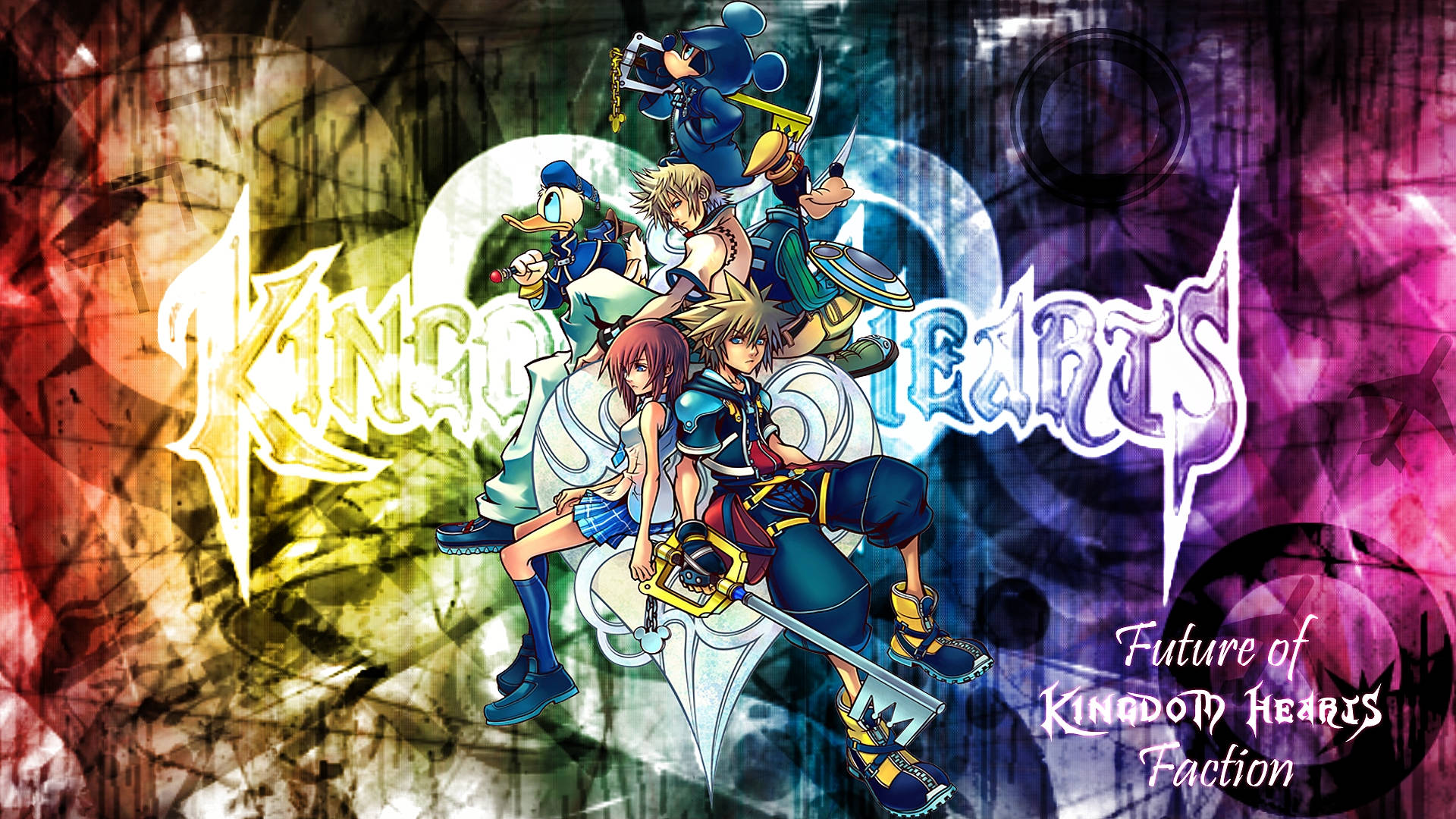 Nembo ya Kingdom Heart kwenye Muundo wa Kufikirika Picha ya Ukuta