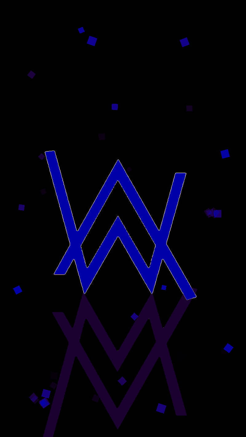 Nembo ya Kuvutia ya Alan Walker ya Bluu na Nyeusi Picha ya Ukuta