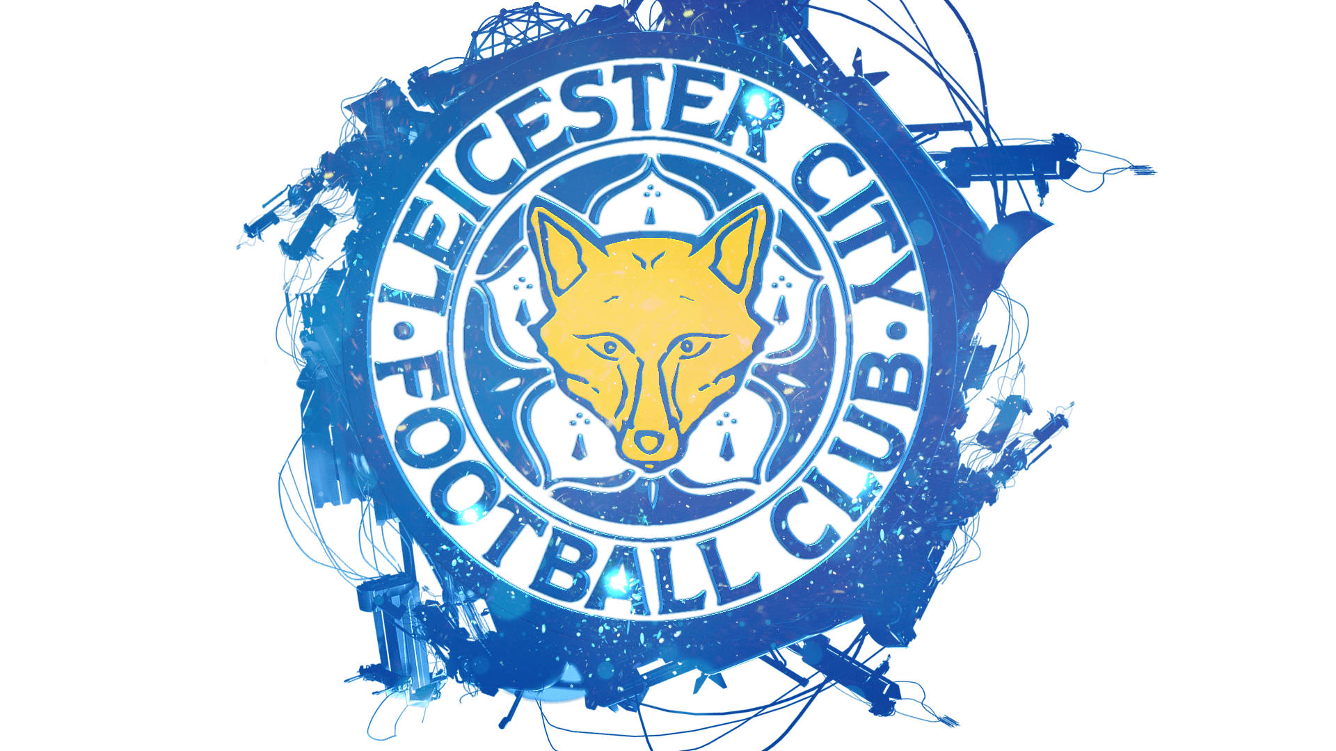 Nembo ya Leicester City yenye Mandhari ya Jiji Picha ya Ukuta