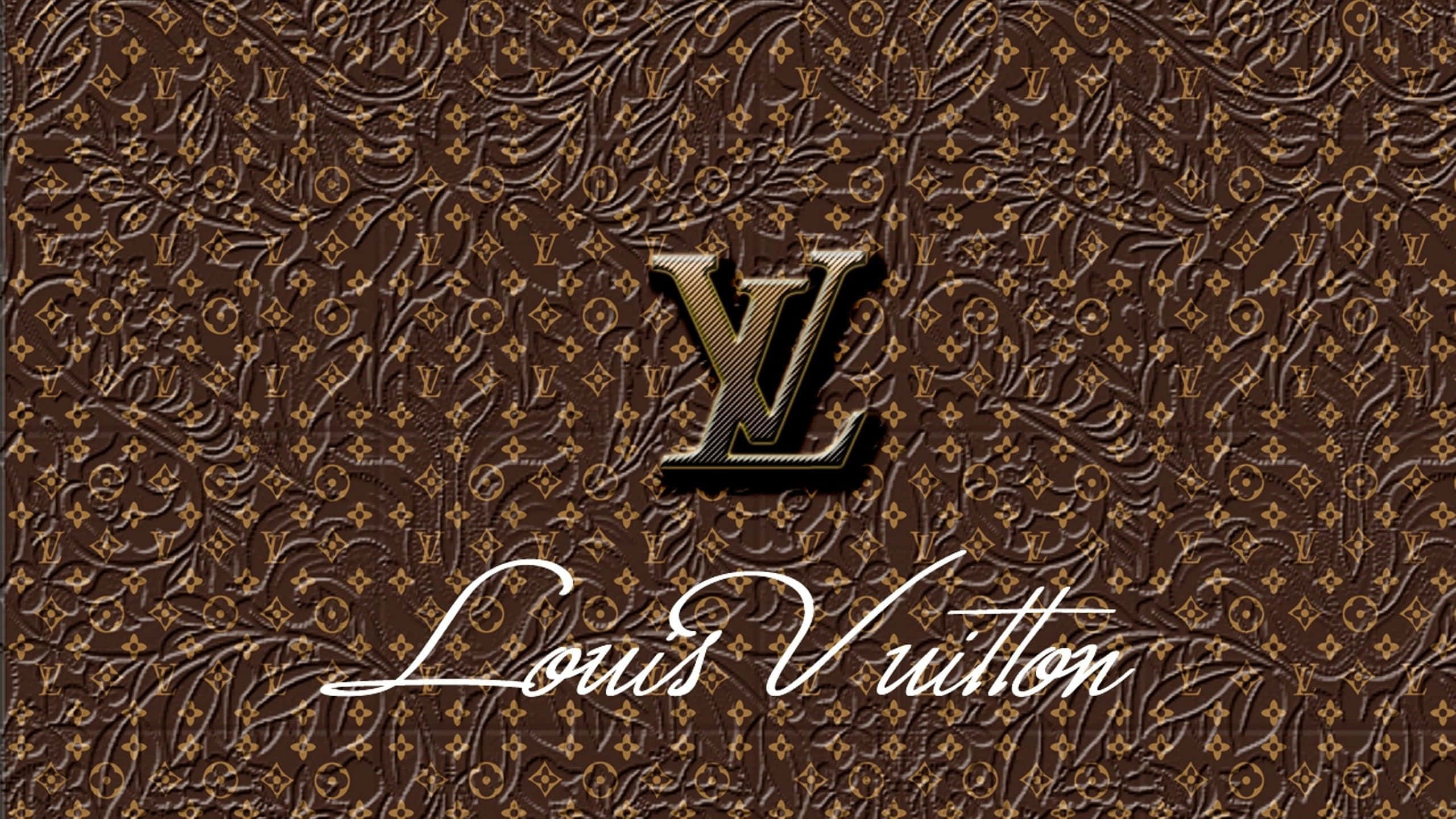 Nembo ya Louis Vuitton Majani ya Kahawia Picha ya Ukuta