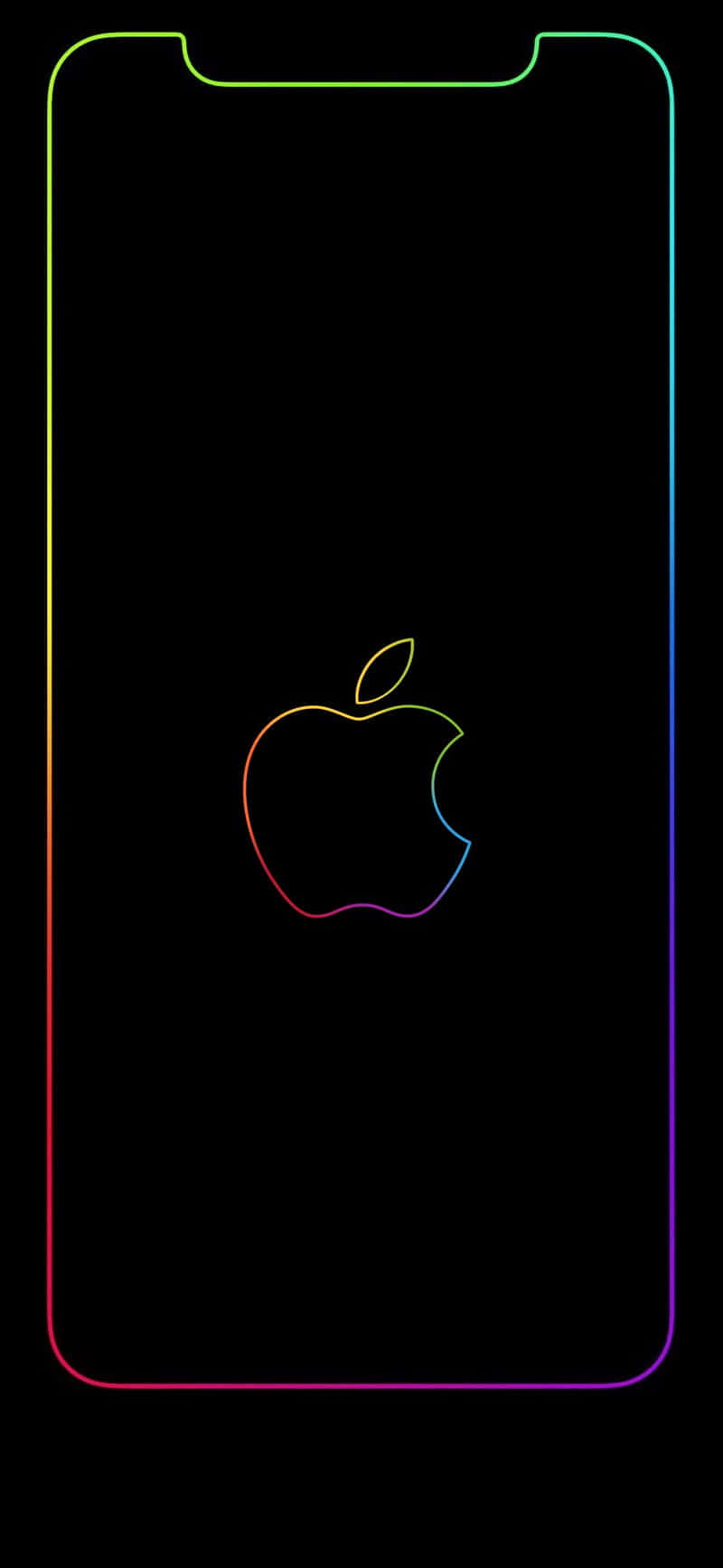 Nembo ya Neon ya Apple iPhone X Picha ya Ukuta