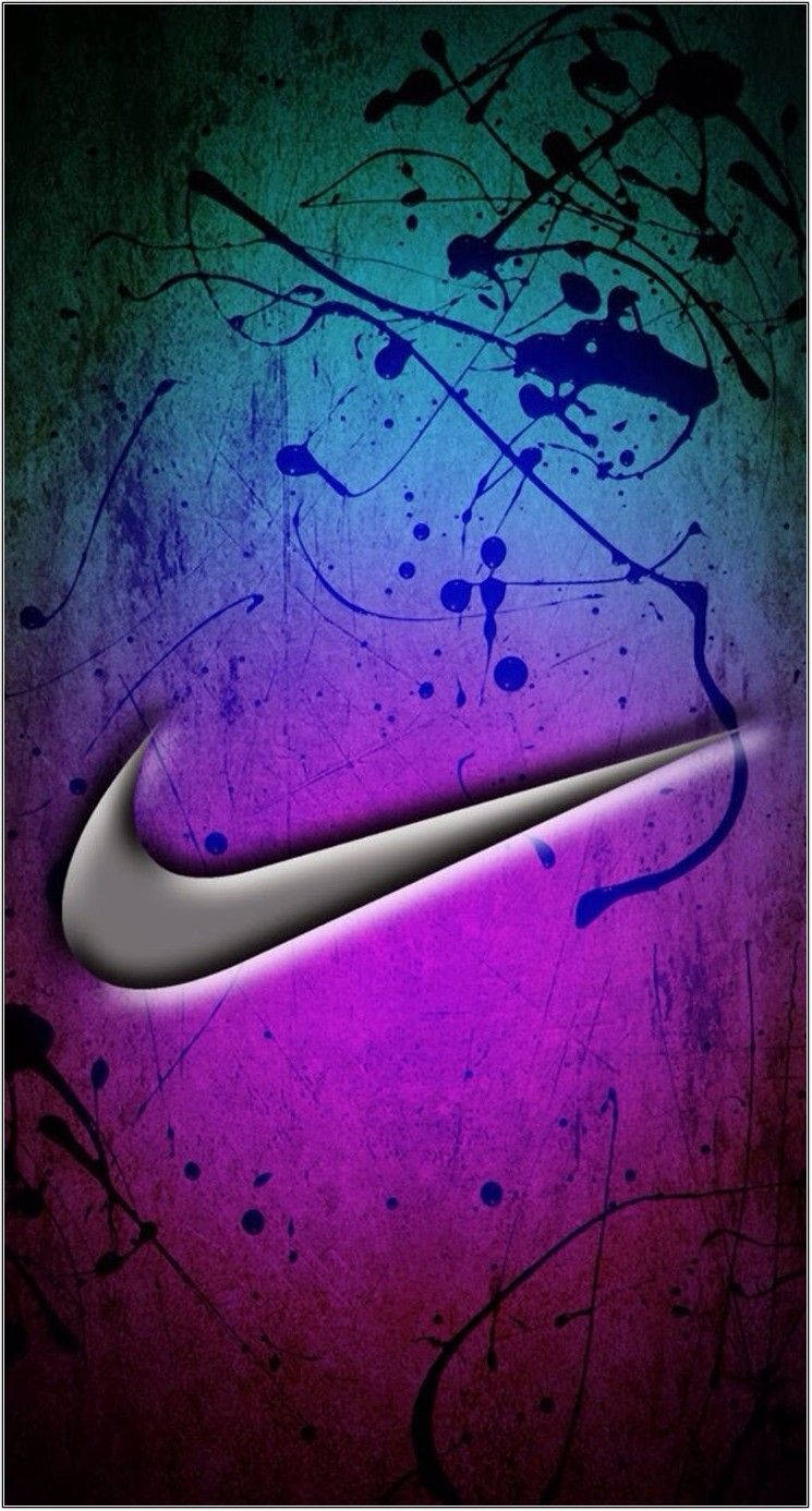 Nembo ya Nike ya Kuvutia na Madoa ya Rangi Picha ya Ukuta