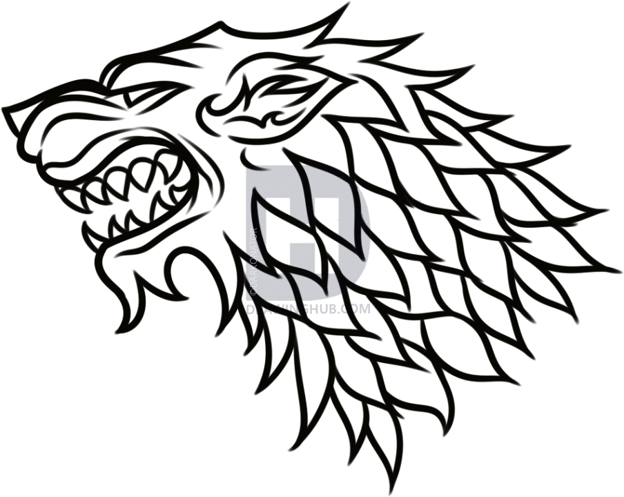 Nembo ya Nyumba ya Stark Game of Thrones Picha ya Ukuta