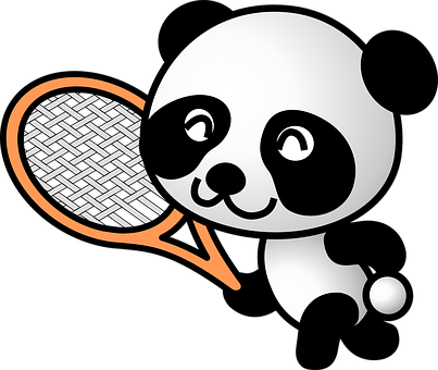 Nembo ya Panda wa Tenisi Picha ya Ukuta