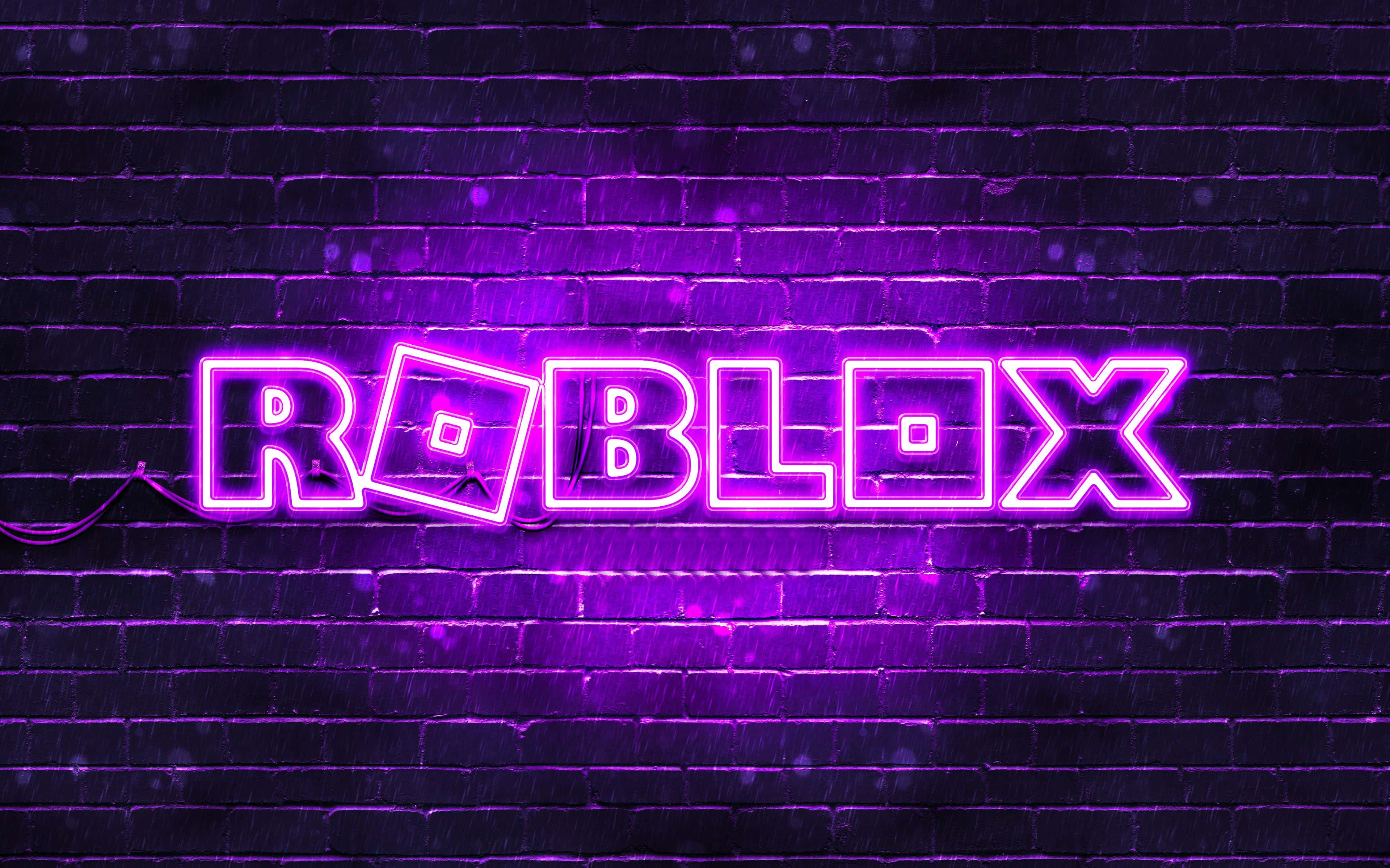 Nembo ya Roblox ya Neon Zambarau Picha ya Ukuta