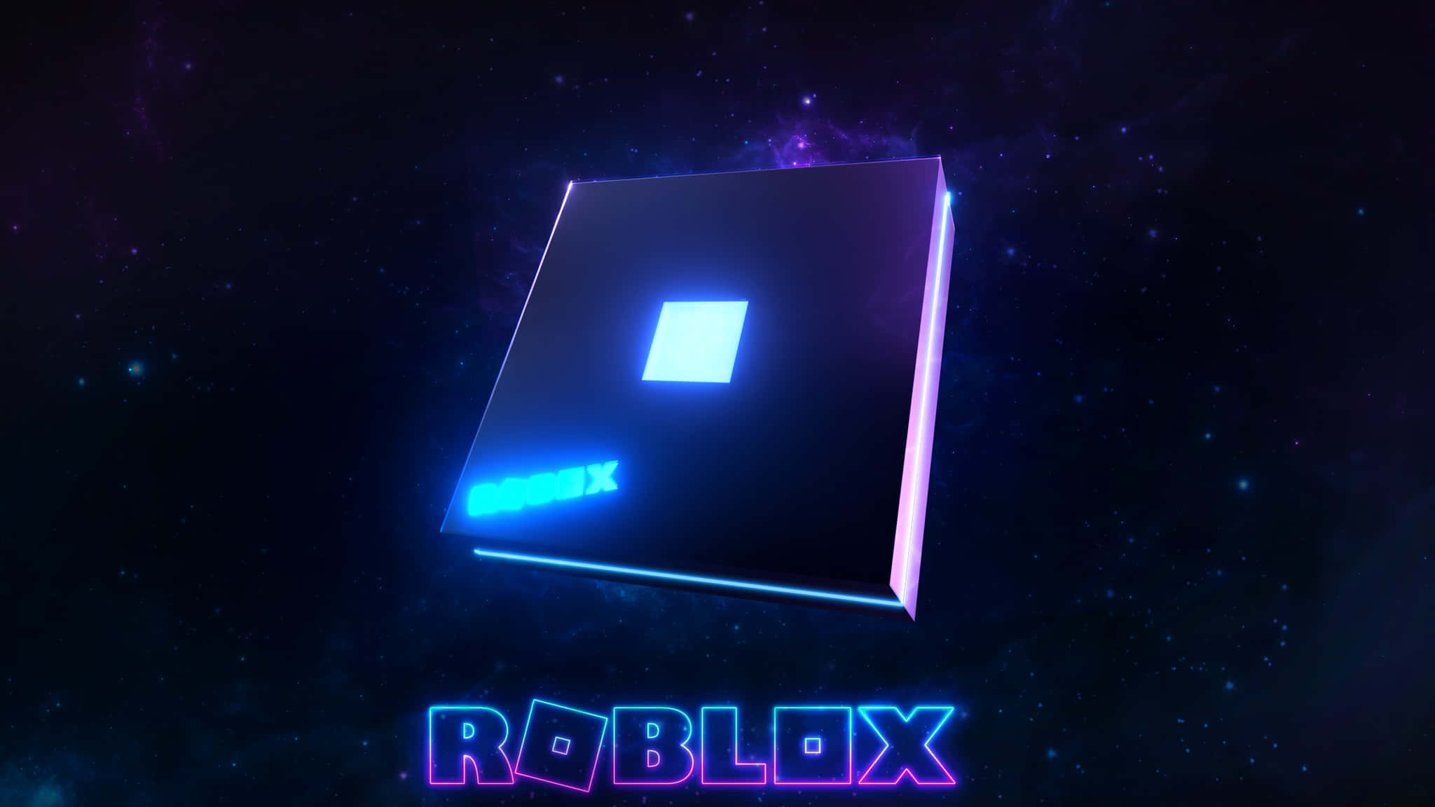 Nembo ya Roblox ya Zambarau na Bluu Picha ya Ukuta