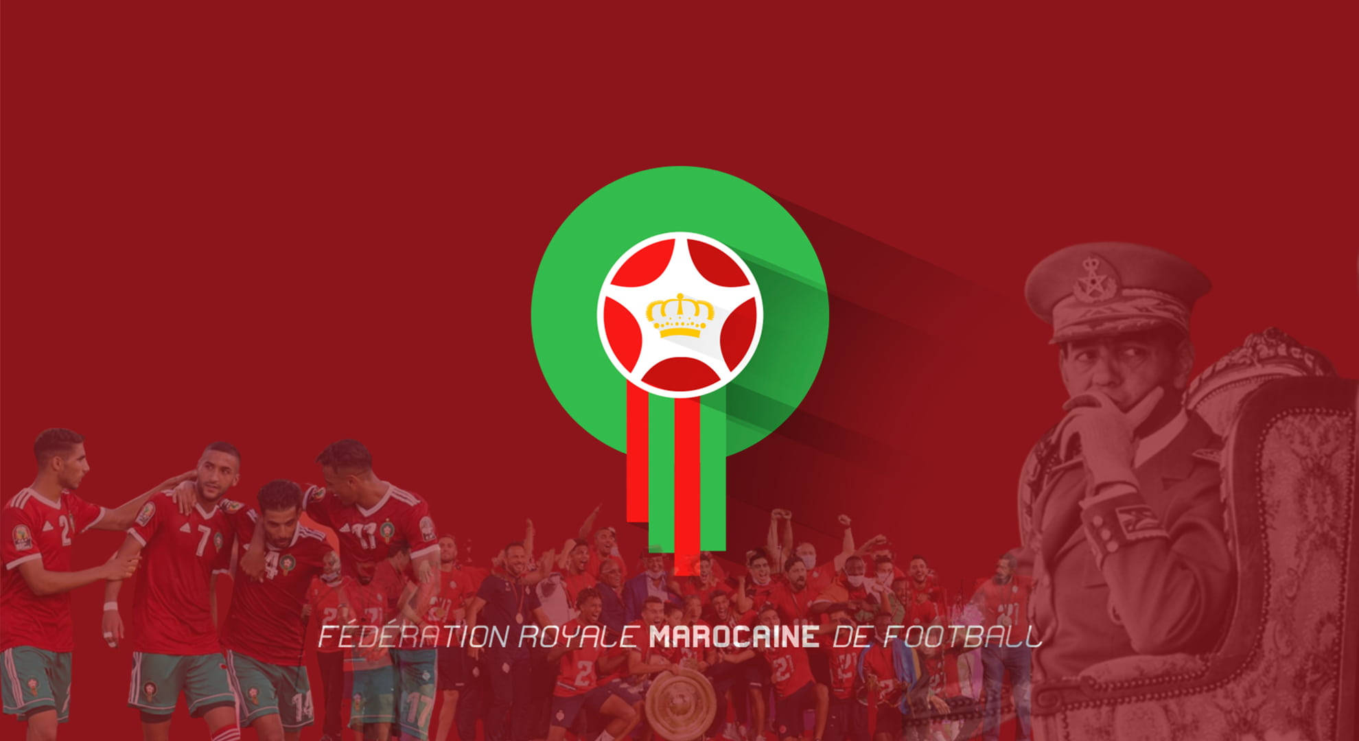 Nembo ya Timu ya Taifa ya Soka ya Morocco Nyekundu ya Kupendeza Picha ya Ukuta