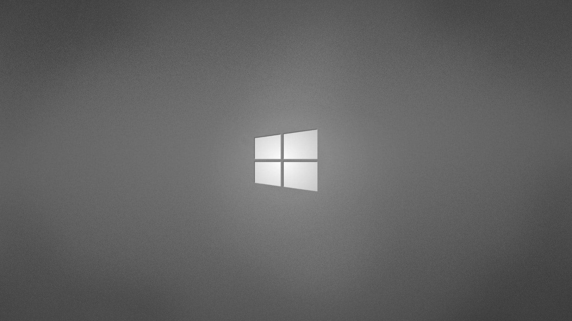 Nembo ya Windows Dhidi ya Mandharinyuma ya Kijivu Imara Picha ya Ukuta