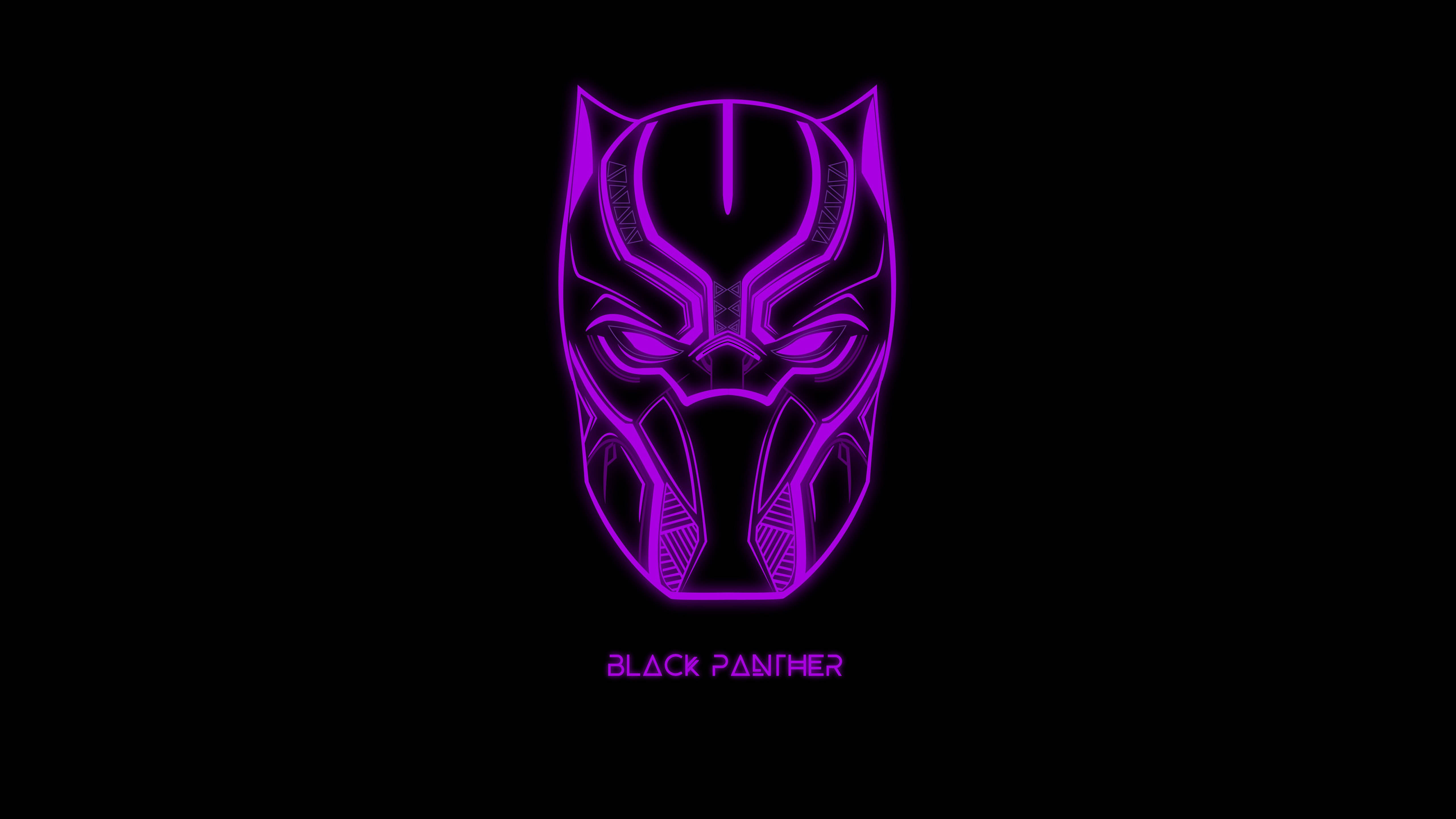 Neon Black Panther 4K Ultra HD Giza Picha ya Ukuta