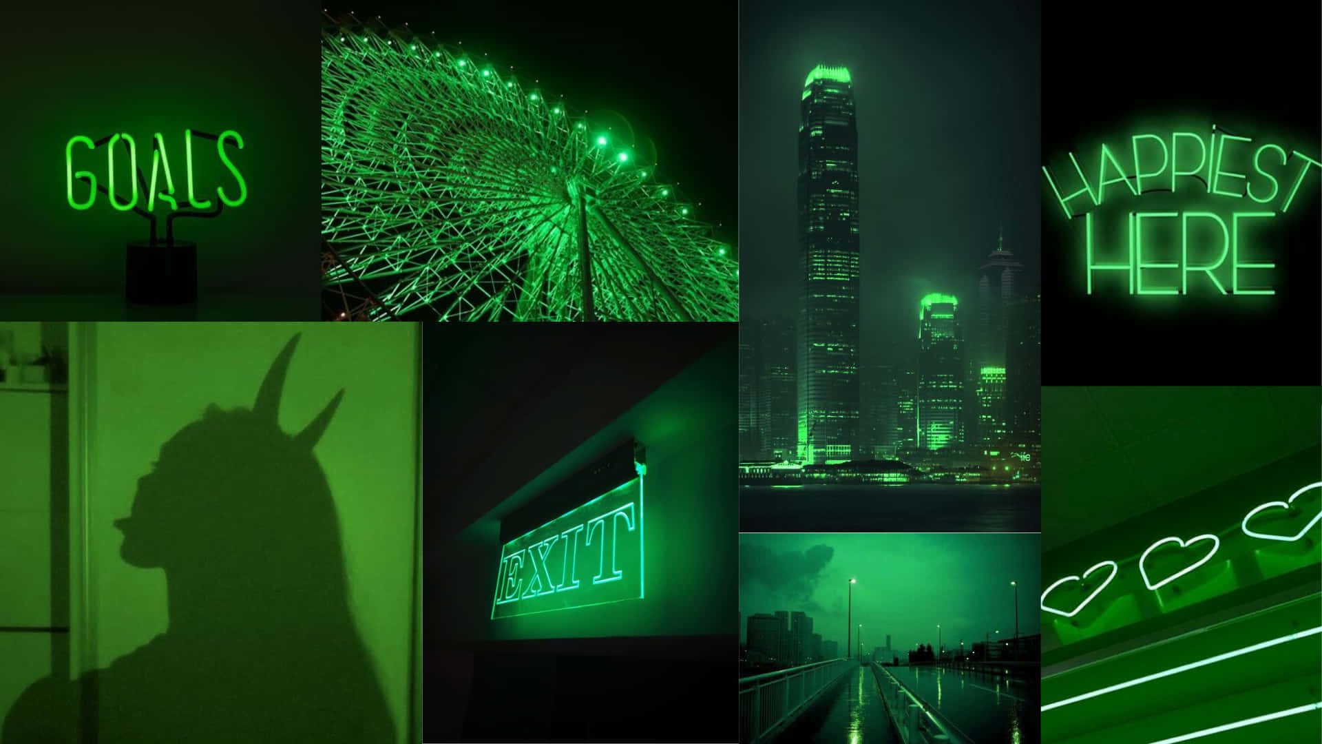 Neon Kijani Aesthetic Inayowasha Picha ya Ukuta
