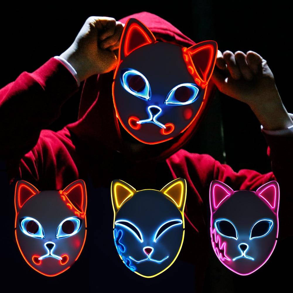 Neon Mwanga Kinyago cha Mchawi wa Mapepo Picha ya Ukuta