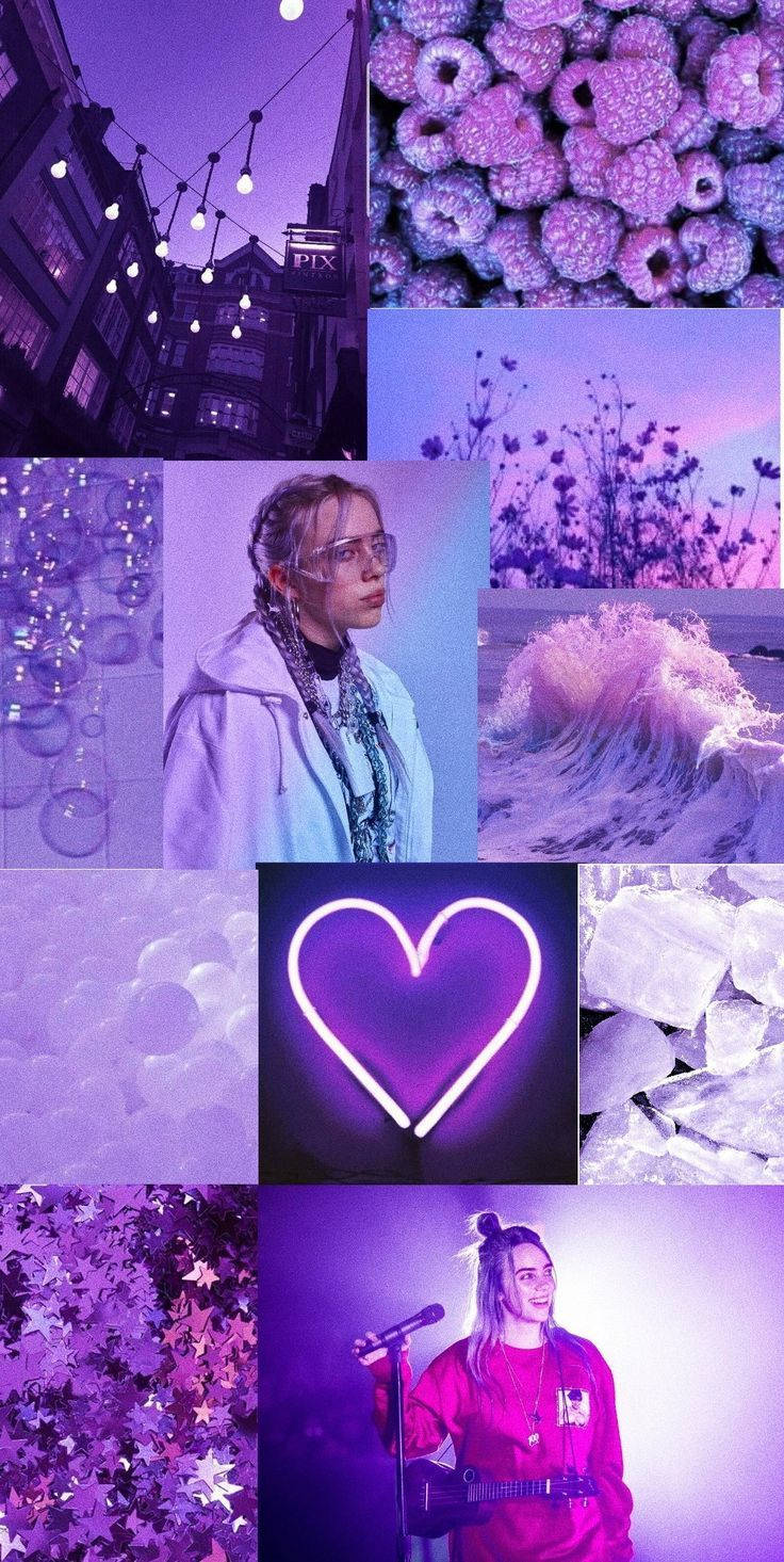 Neon na Rangi ya Zambarau Pastel Tumblr Picha ya Ukuta