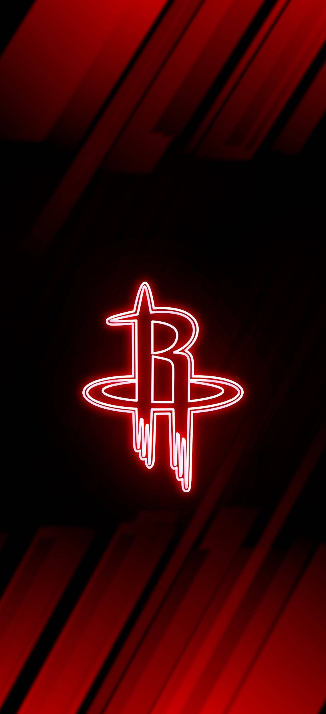 Neon Red Houston Rockets Picha ya Ukuta