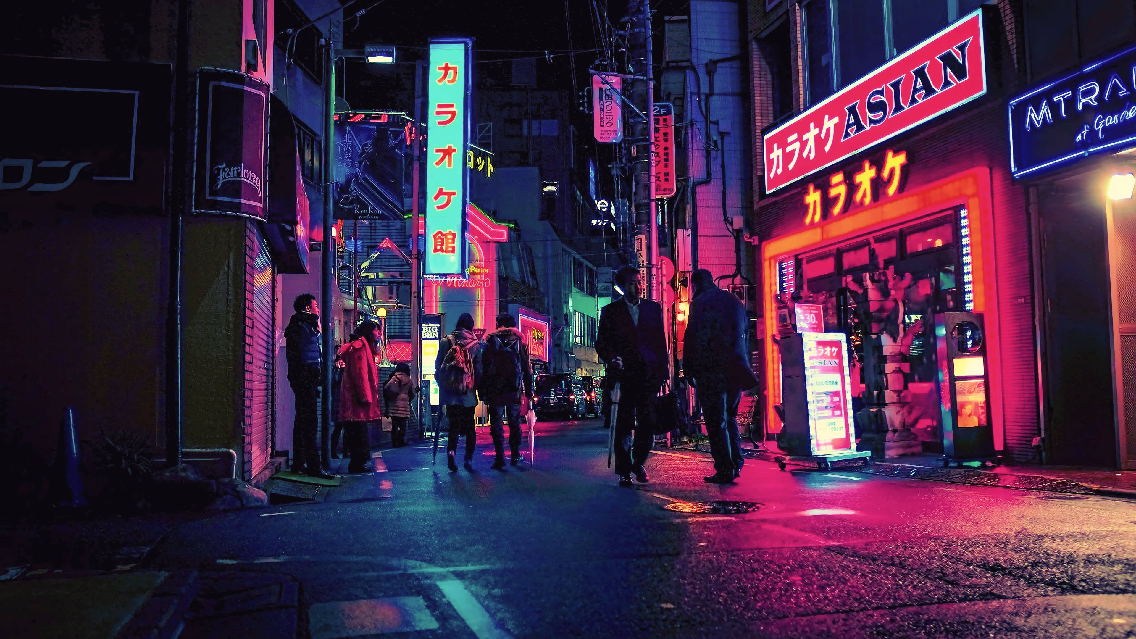 Neoni 4K za Japani Picha ya Ukuta