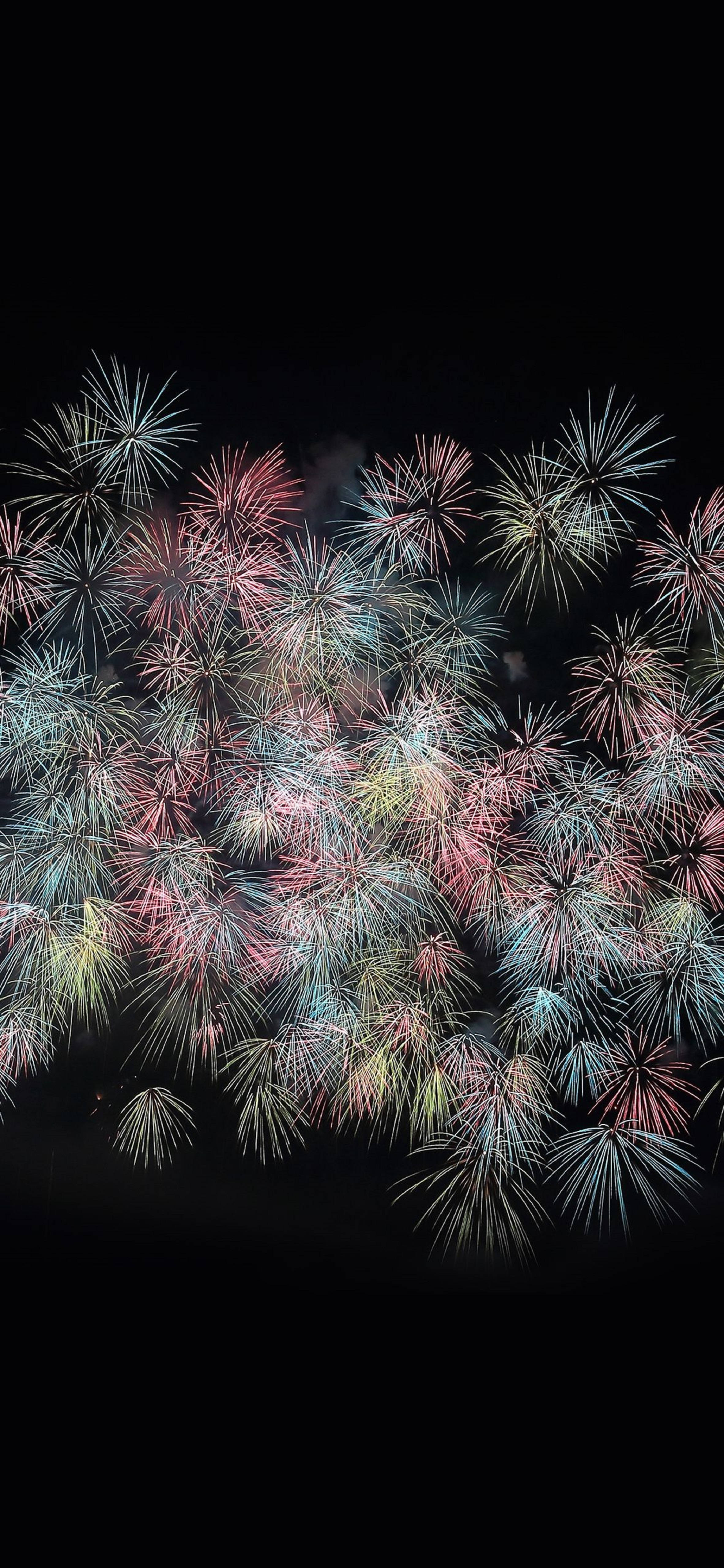 New Year's Fireworks Pastel Aesthetic Picha ya Ukuta