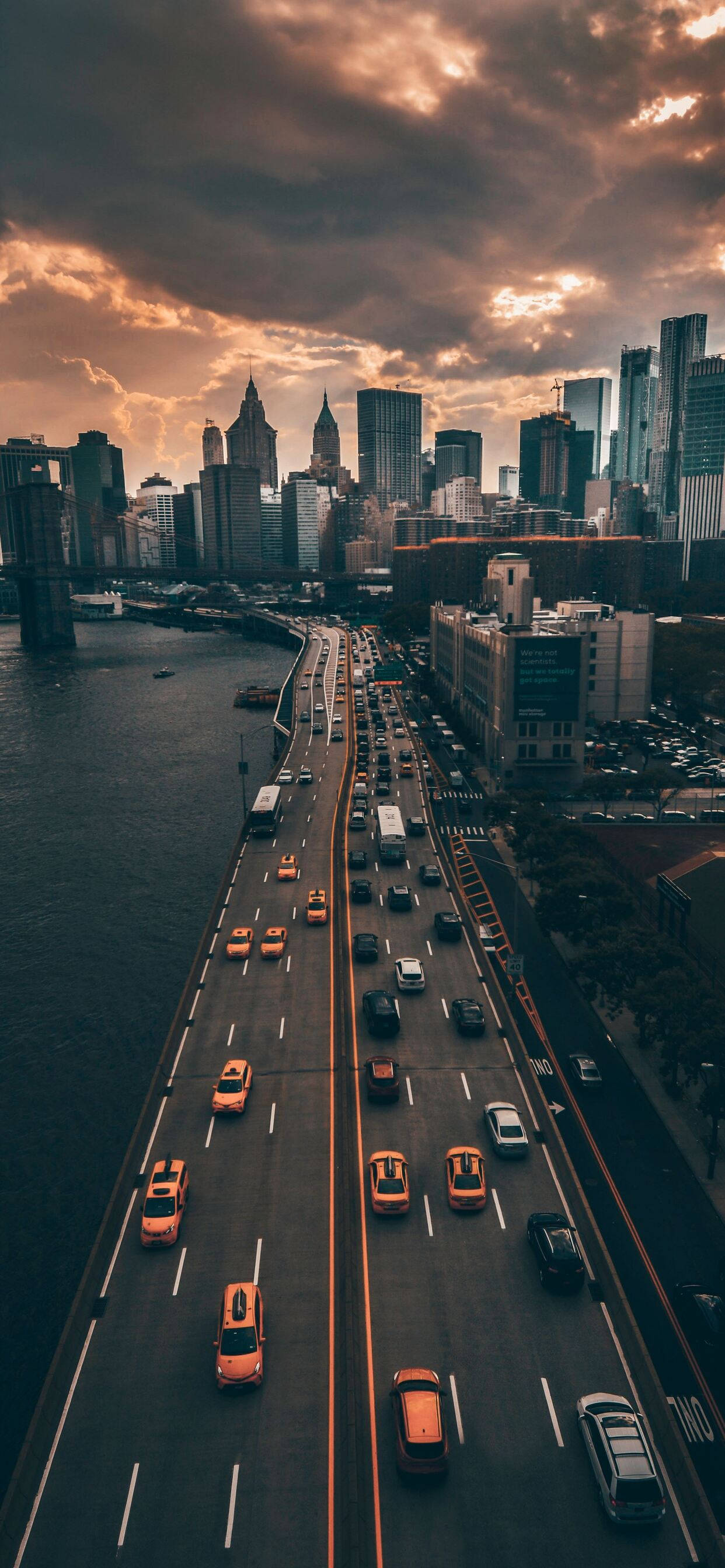 New York City iPhone X Harlem River Drive Picha ya Ukuta