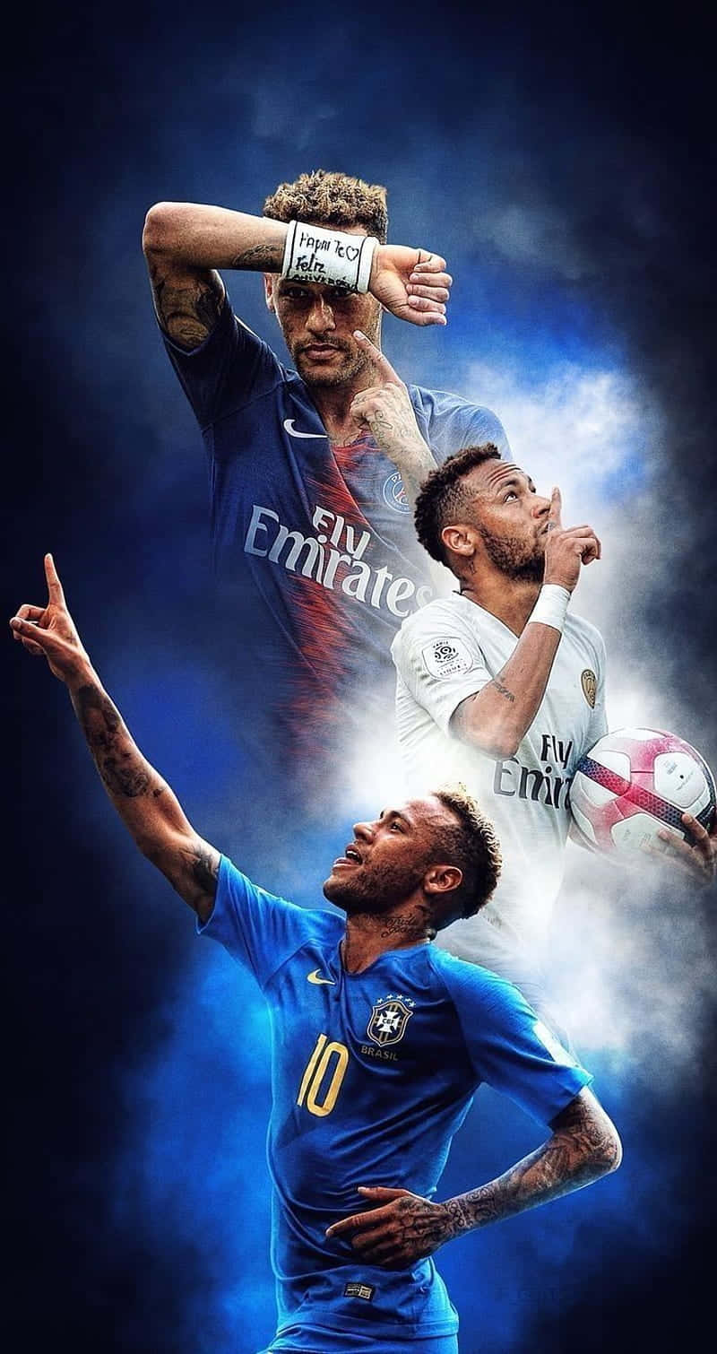 Neymar akionesha ujuzi wake wa kudhibiti mpira Picha ya Ukuta