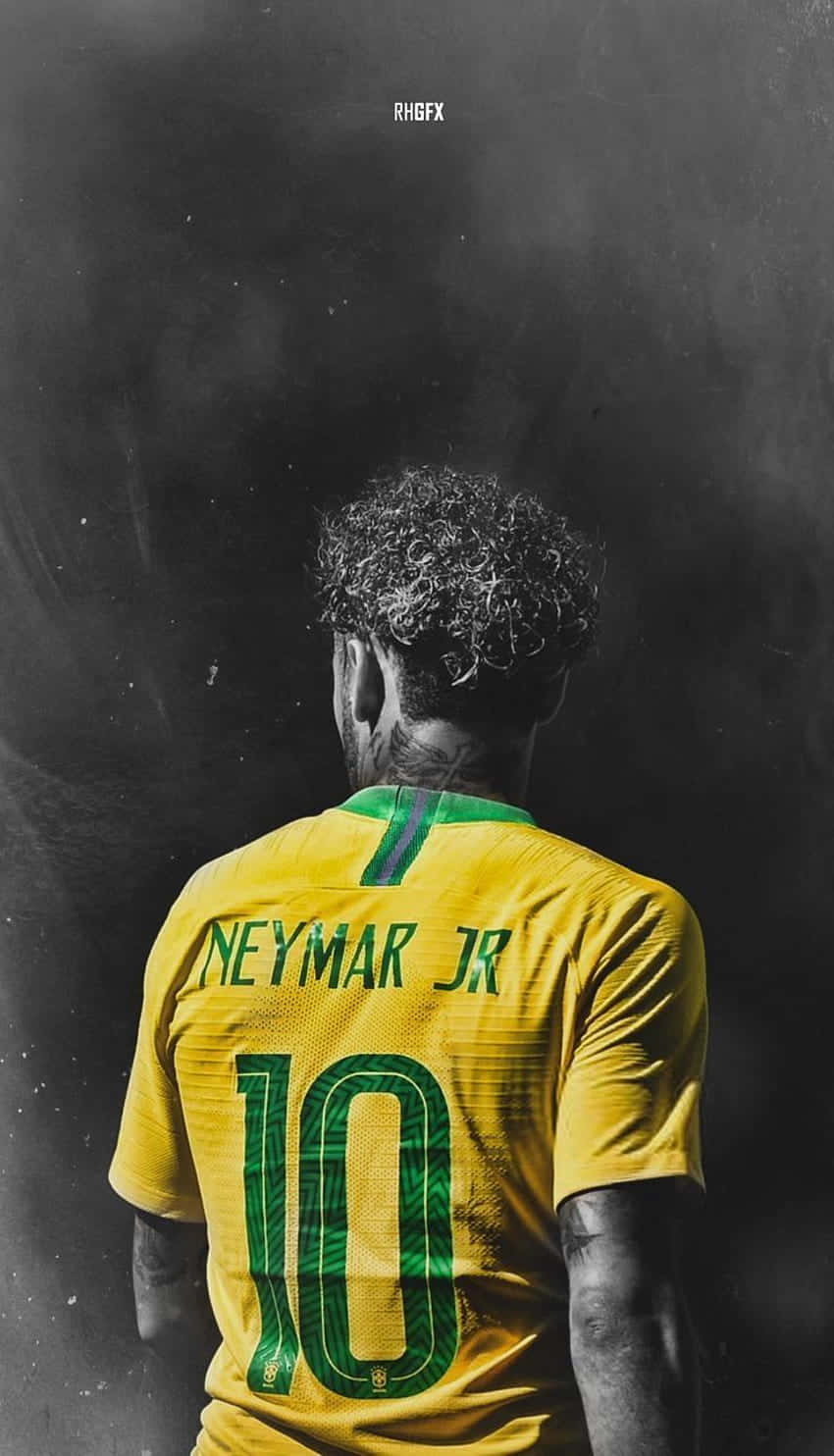 Neymar anasherehekea na Timu ya Brazil Picha ya Ukuta