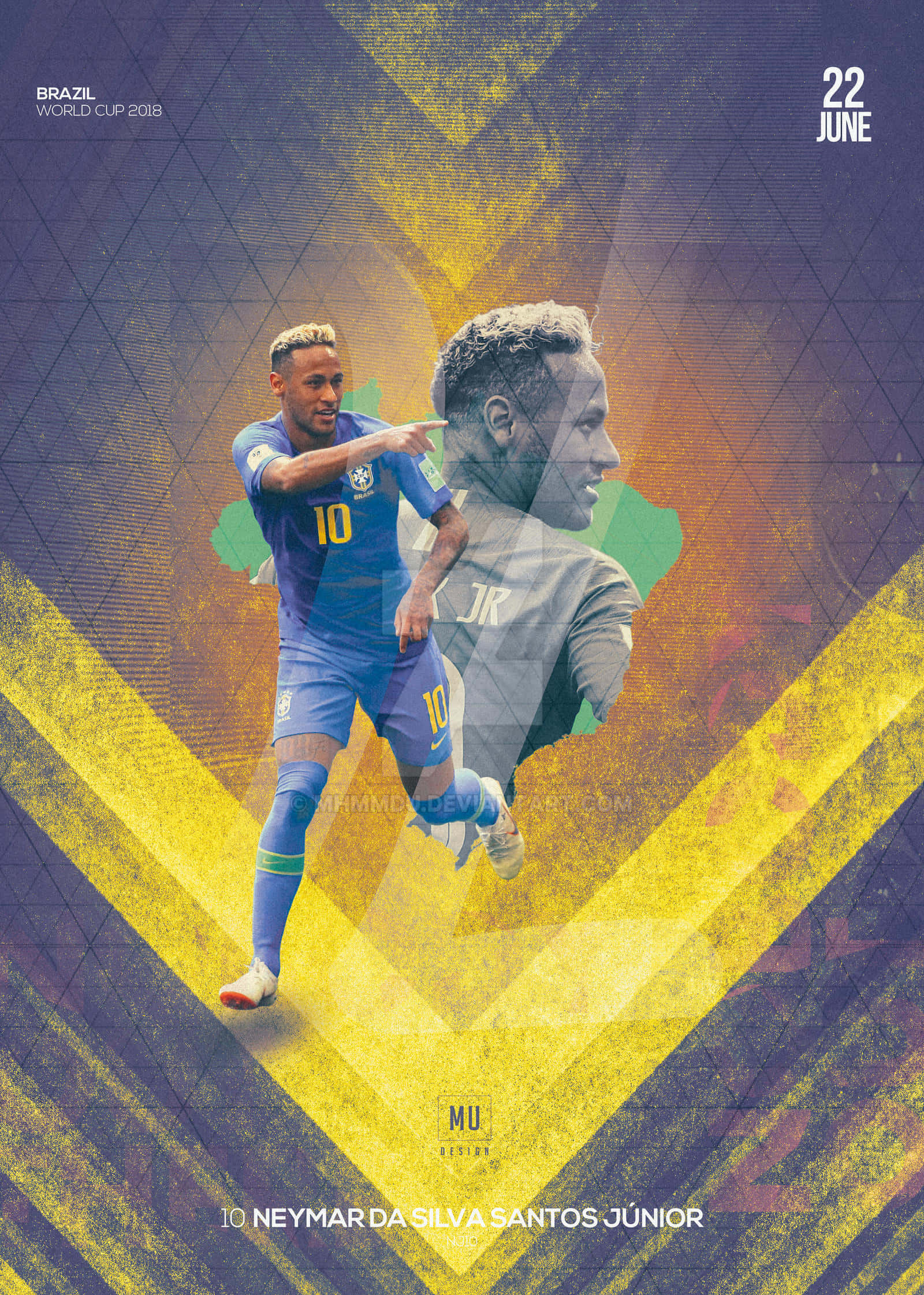 Neymar Jr akionyesha uchezaji wa nguvu wakati wa mechi ya soka ya kitaalamu Picha ya Ukuta