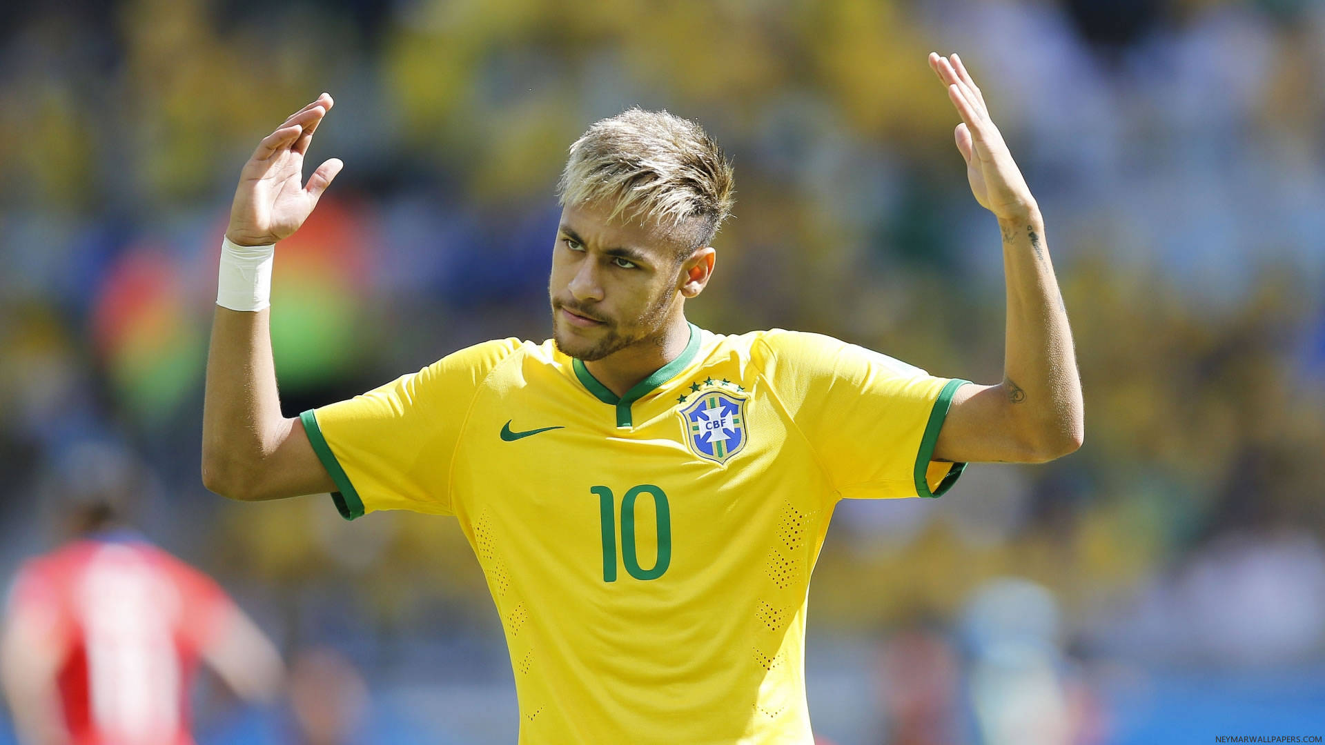 Neymar Jr akionyesha sare yake ya kipekee ya Brazil namba 10 Picha ya Ukuta