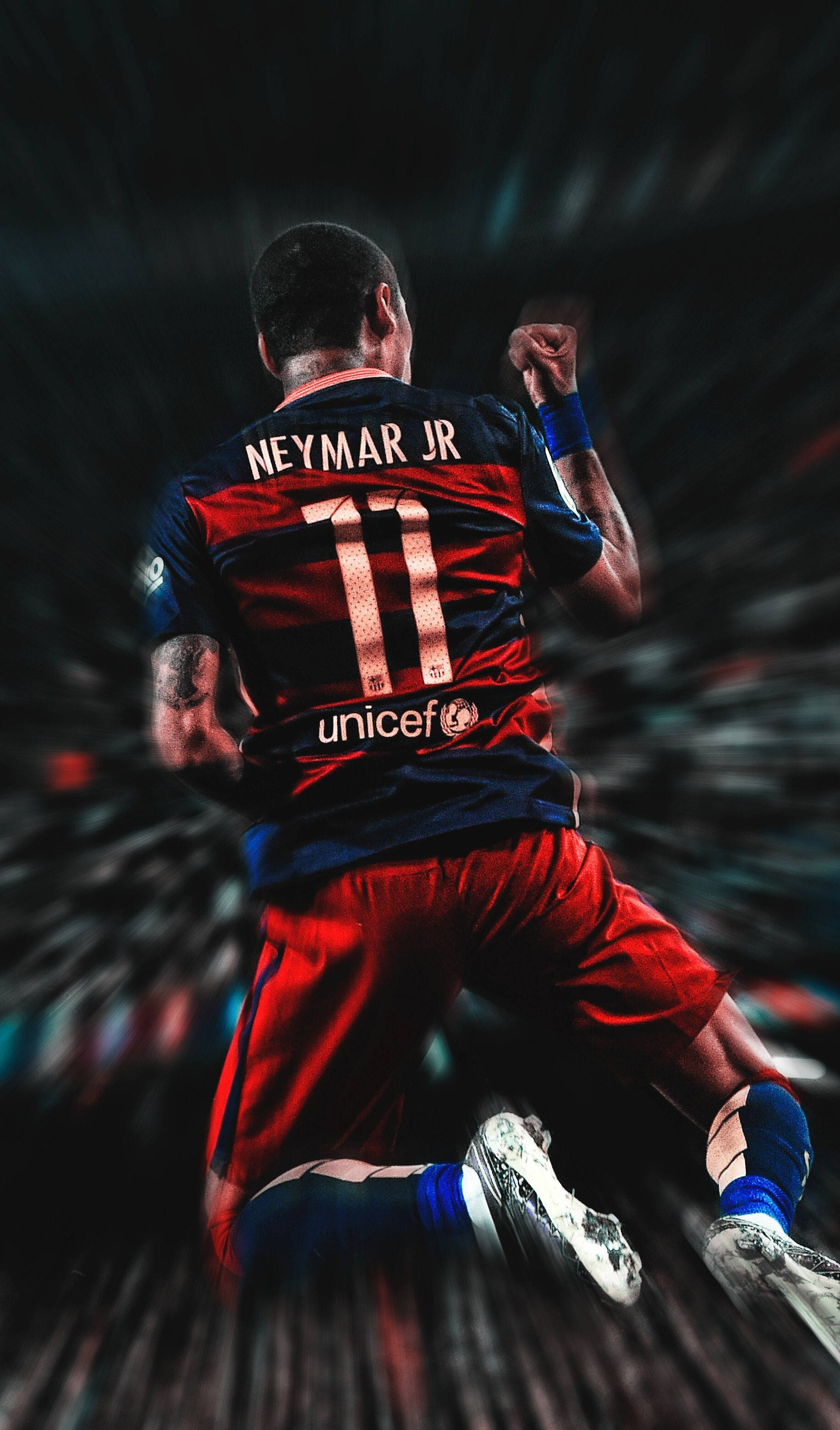 Neymar Jr Akiruka Hatua ya Kati Picha ya Ukuta