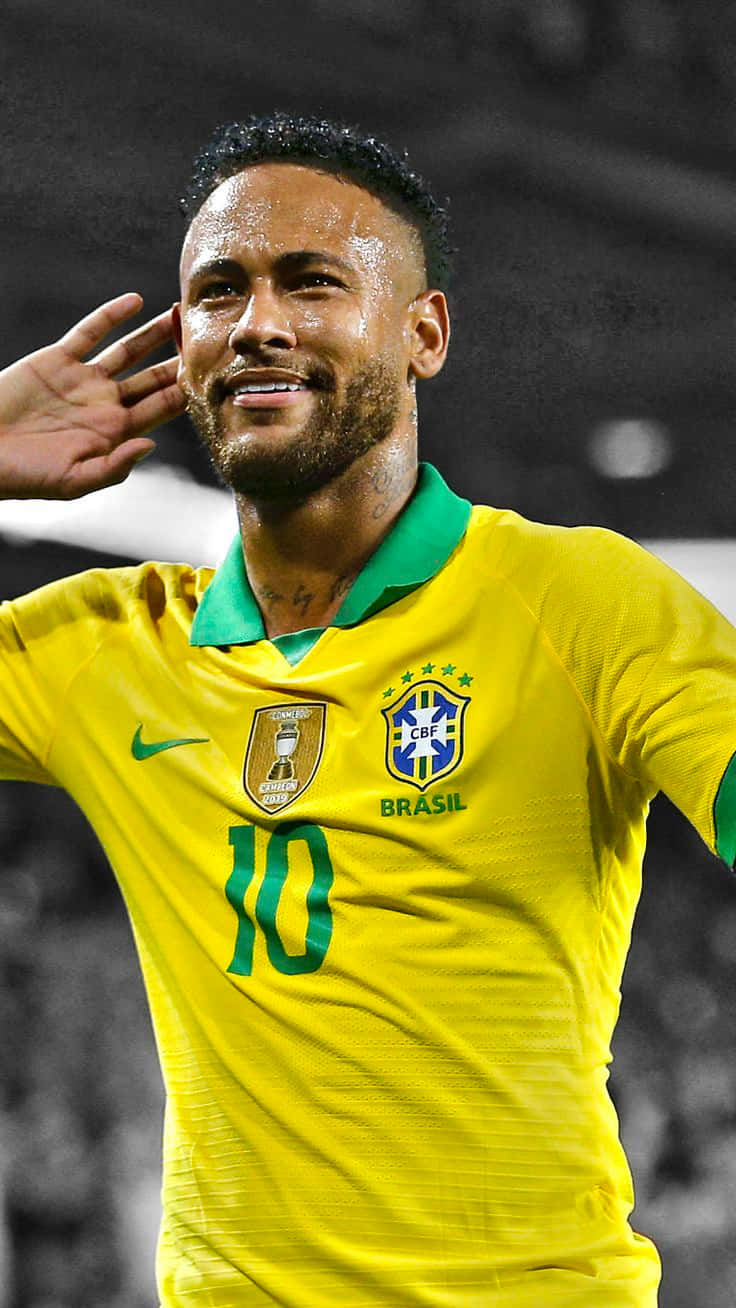 Neymar Jr. anajitosa uwanjani - Nyota wa Soka Picha ya Ukuta