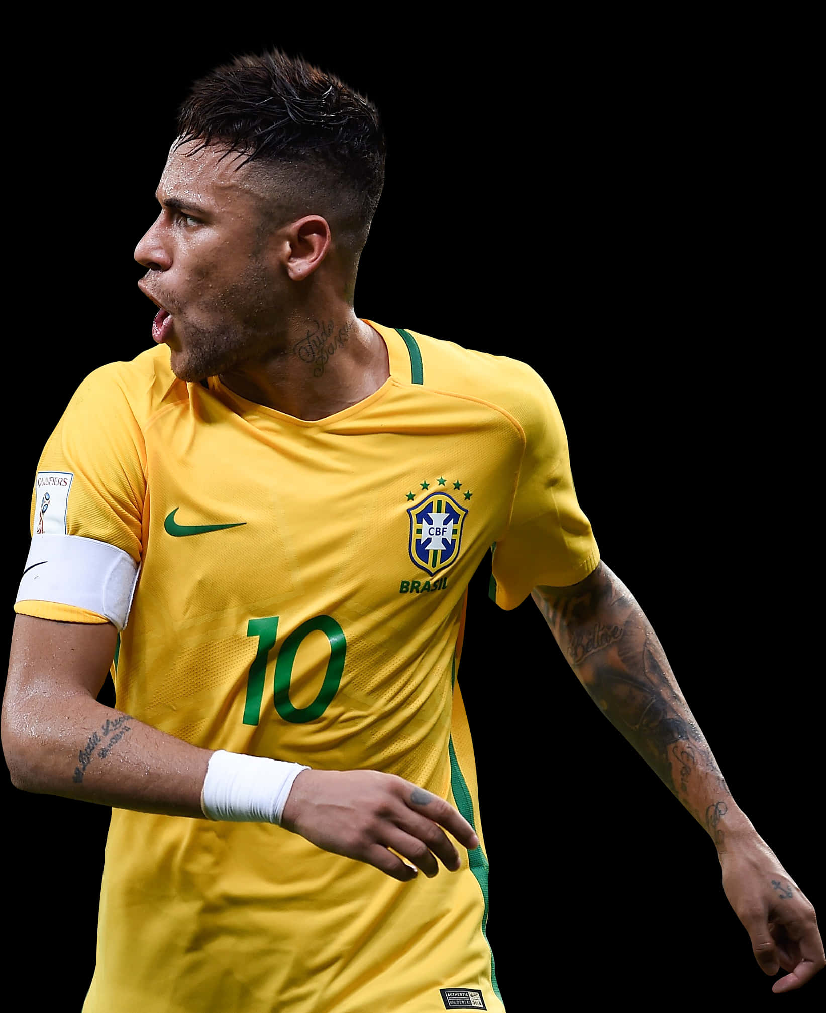 Neymar Katika Hatua Brazil Jersey Picha ya Ukuta