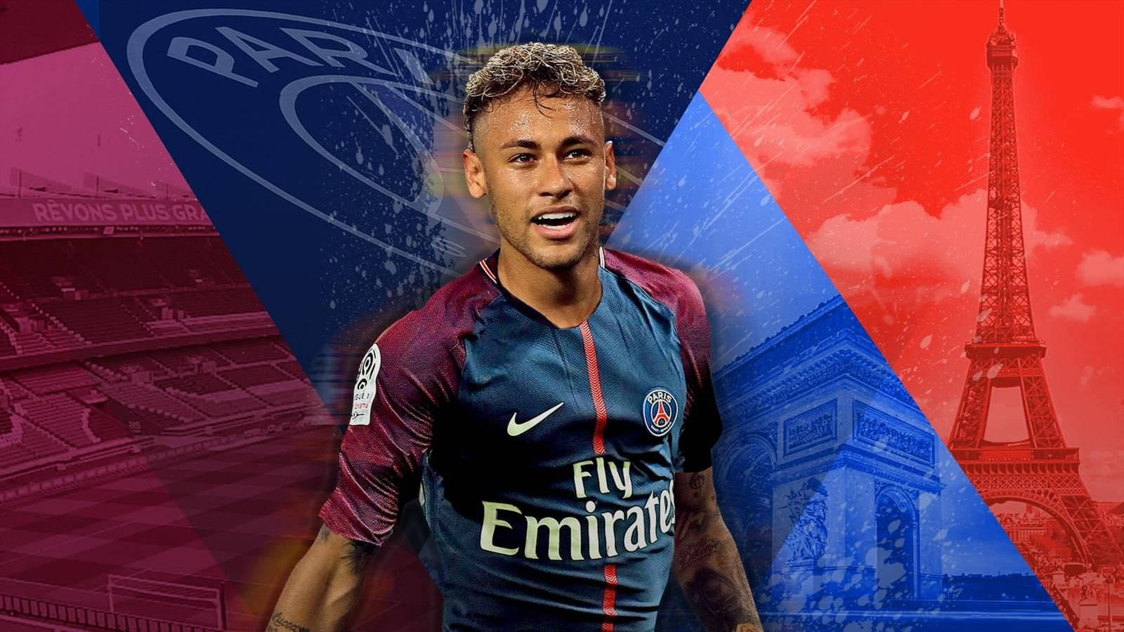 Neymar katika mandhari ya kijiometri yenye rangi nyororo Picha ya Ukuta