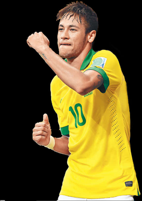 Neymar Kuchukua Sherehe ya Ushindi Jersey Brazil Picha ya Ukuta