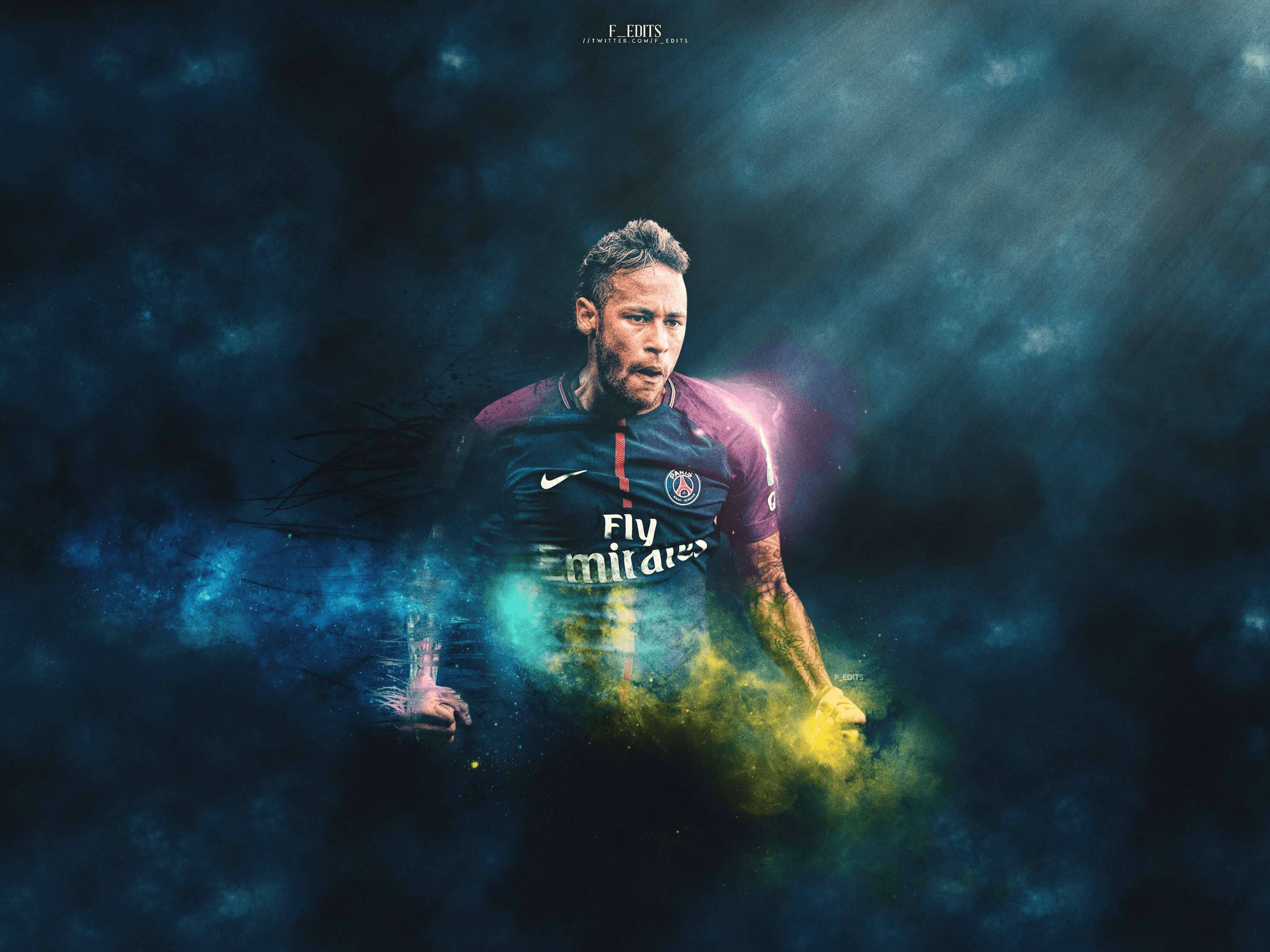 Neymar Mkali Katika Sanaa Baridi ya Mashabiki Picha ya Ukuta