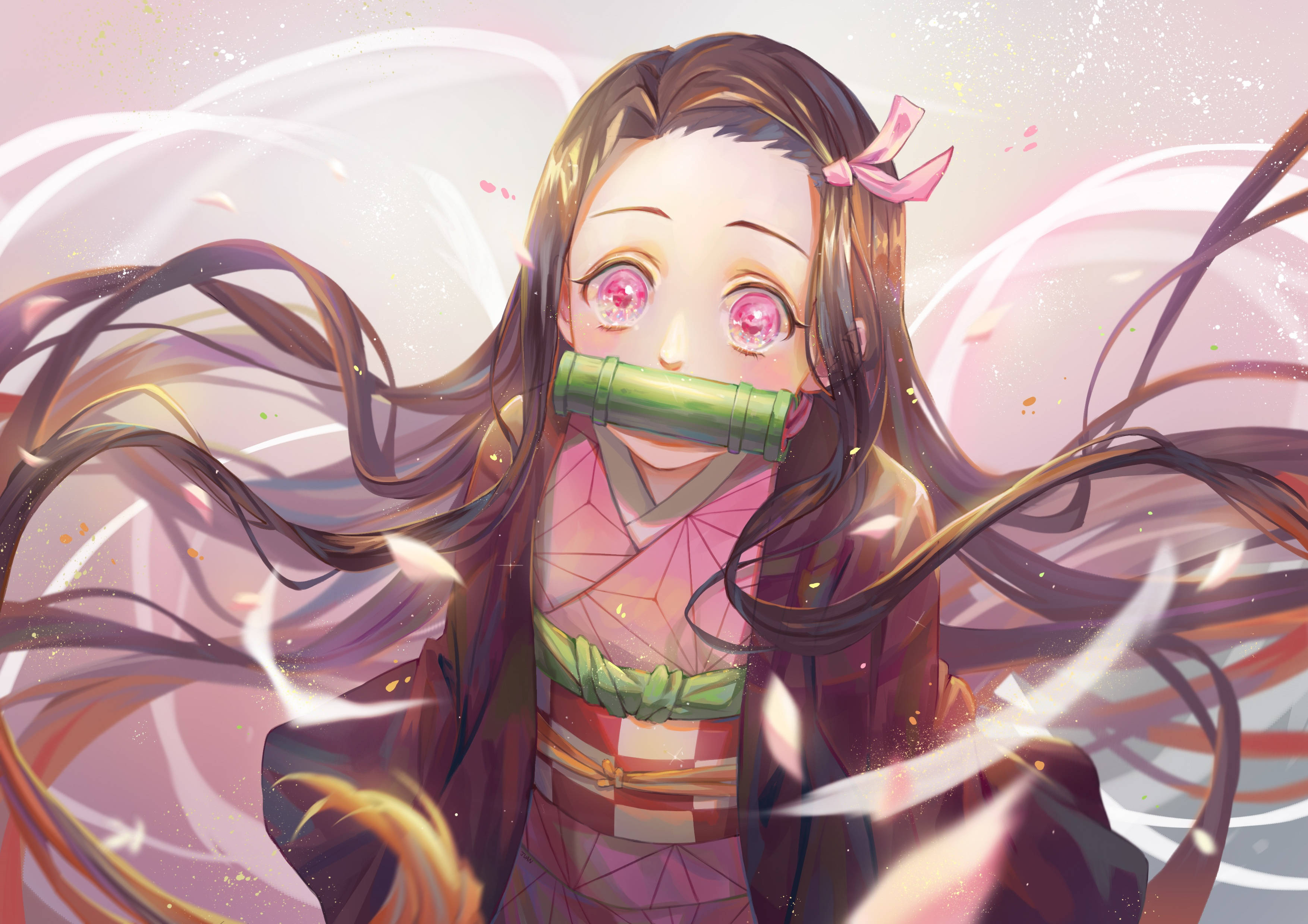 Nezuko Mrembo wa Demon Slayer 4K Picha ya Ukuta