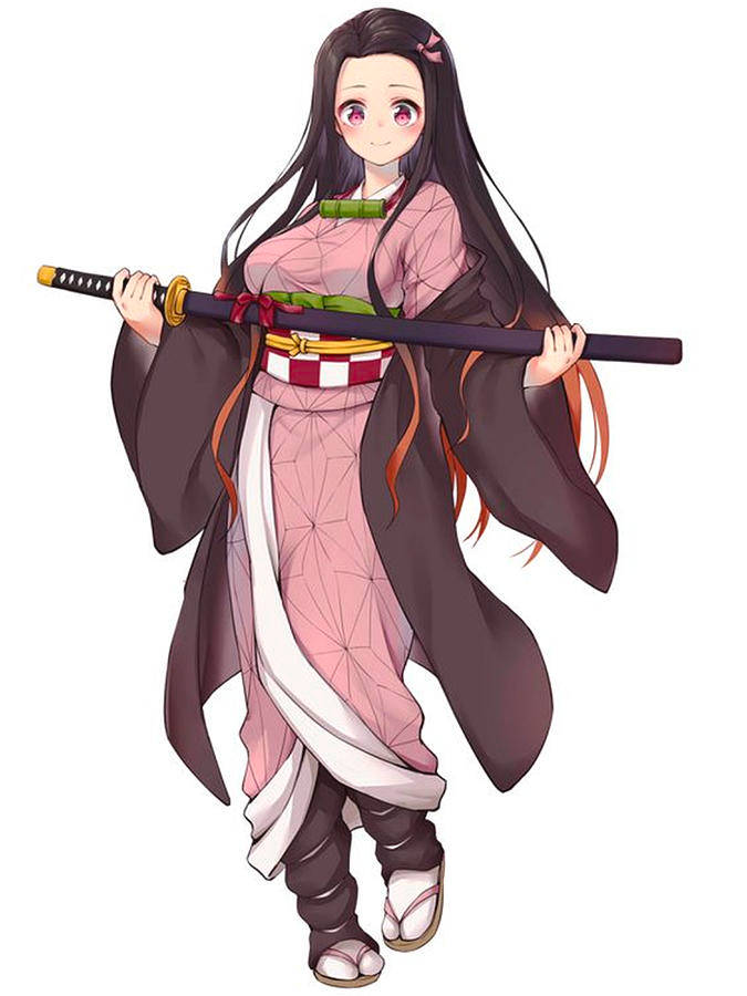 Nezuko Mwenye Malaika wa Samurai Picha ya Ukuta
