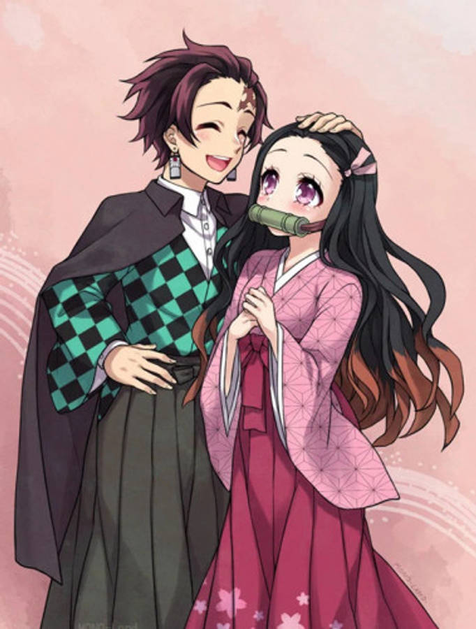Nezuko wa Demon Slayer na Kaka yake Picha ya Ukuta
