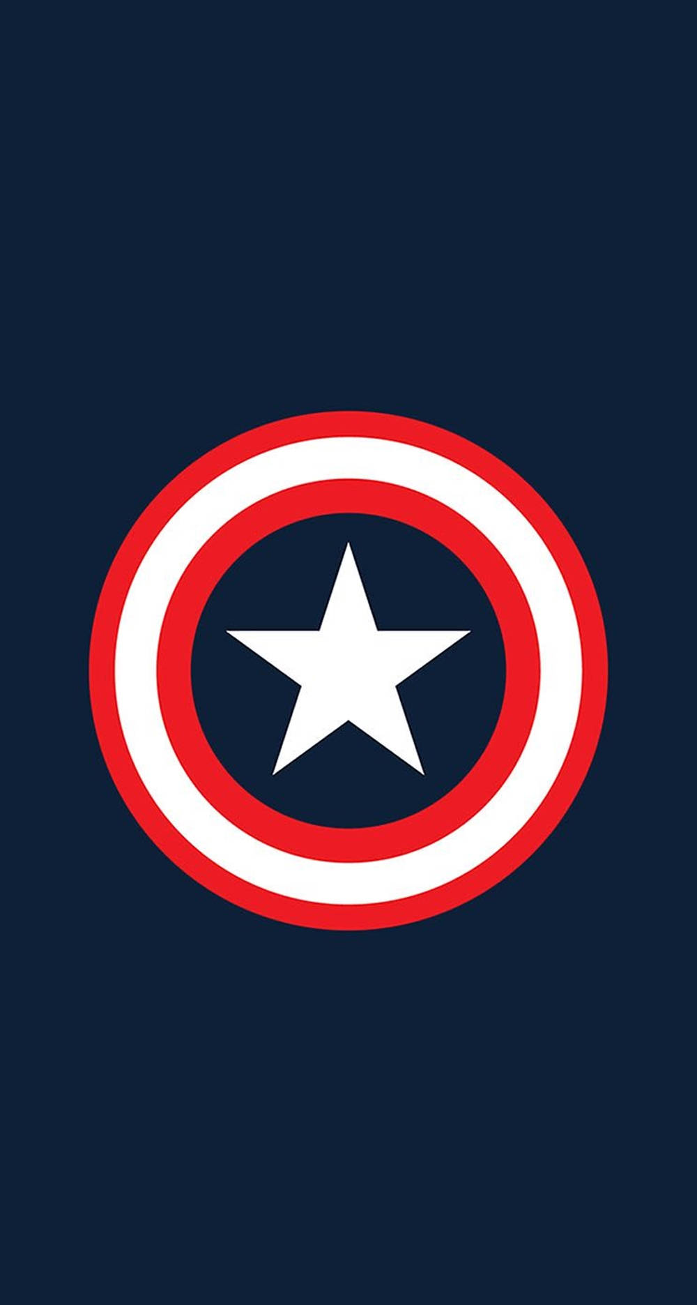 Ngao ya Captain America iPhone Minimalist Bluu Iliyokolea Picha ya Ukuta