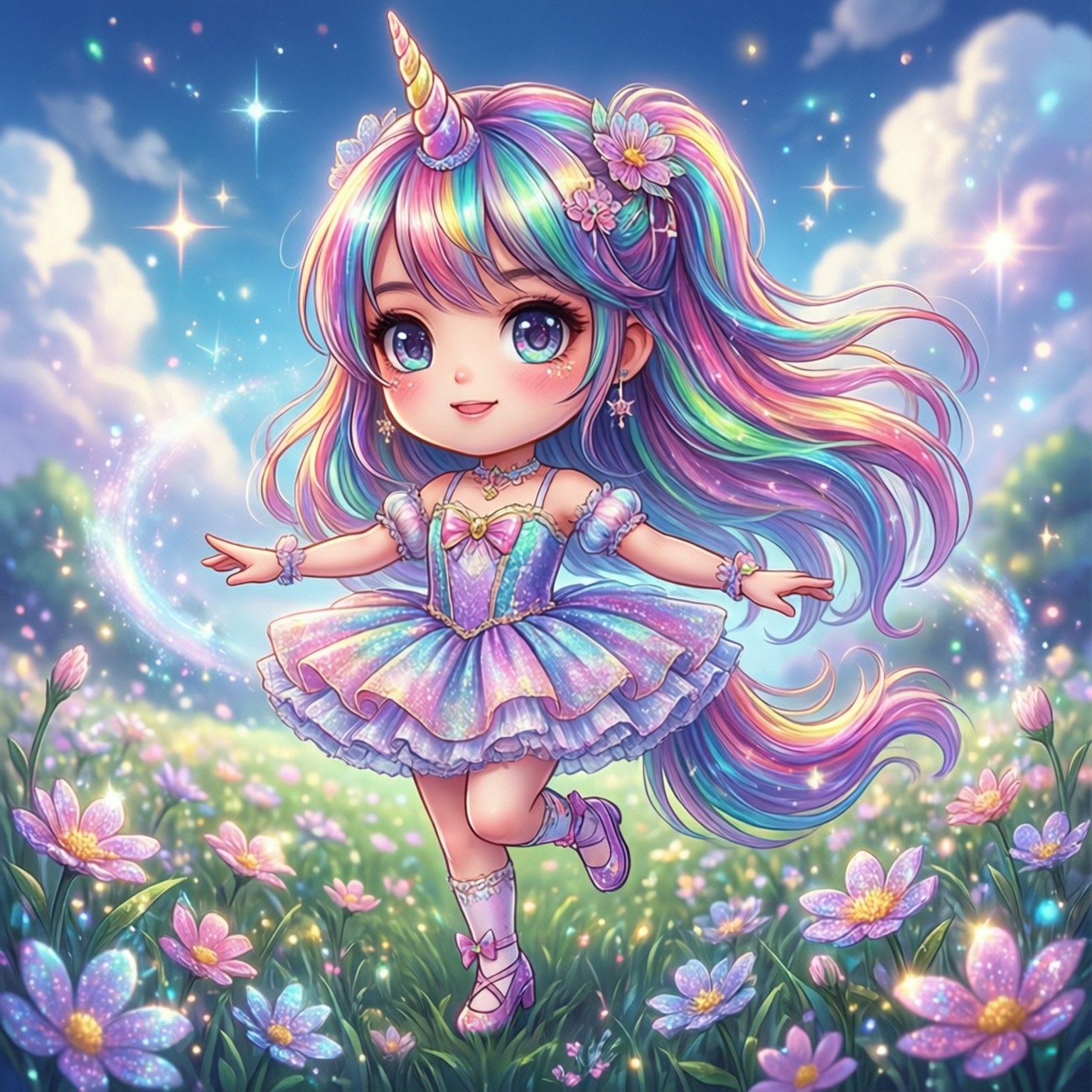 Ngoma ya Unicorn Tutu Picha ya Ukuta
