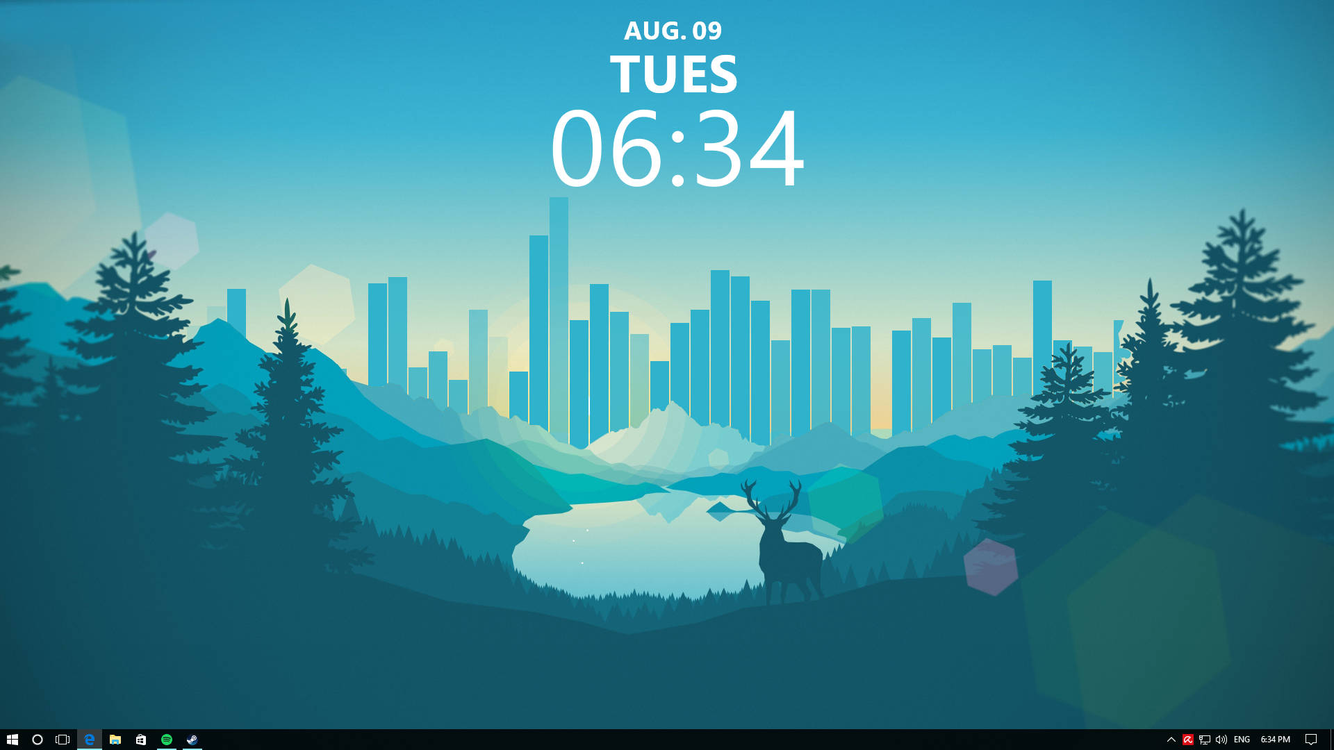 Ngozi ya Rainmeter yenye Mandhari ya Asili Picha ya Ukuta