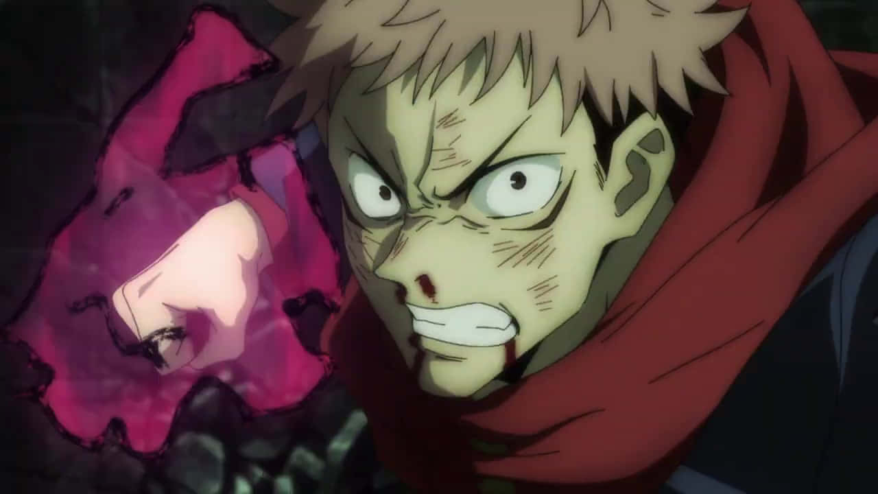 Ngumi ya Aura ya Itadori Yuji Picha ya Ukuta