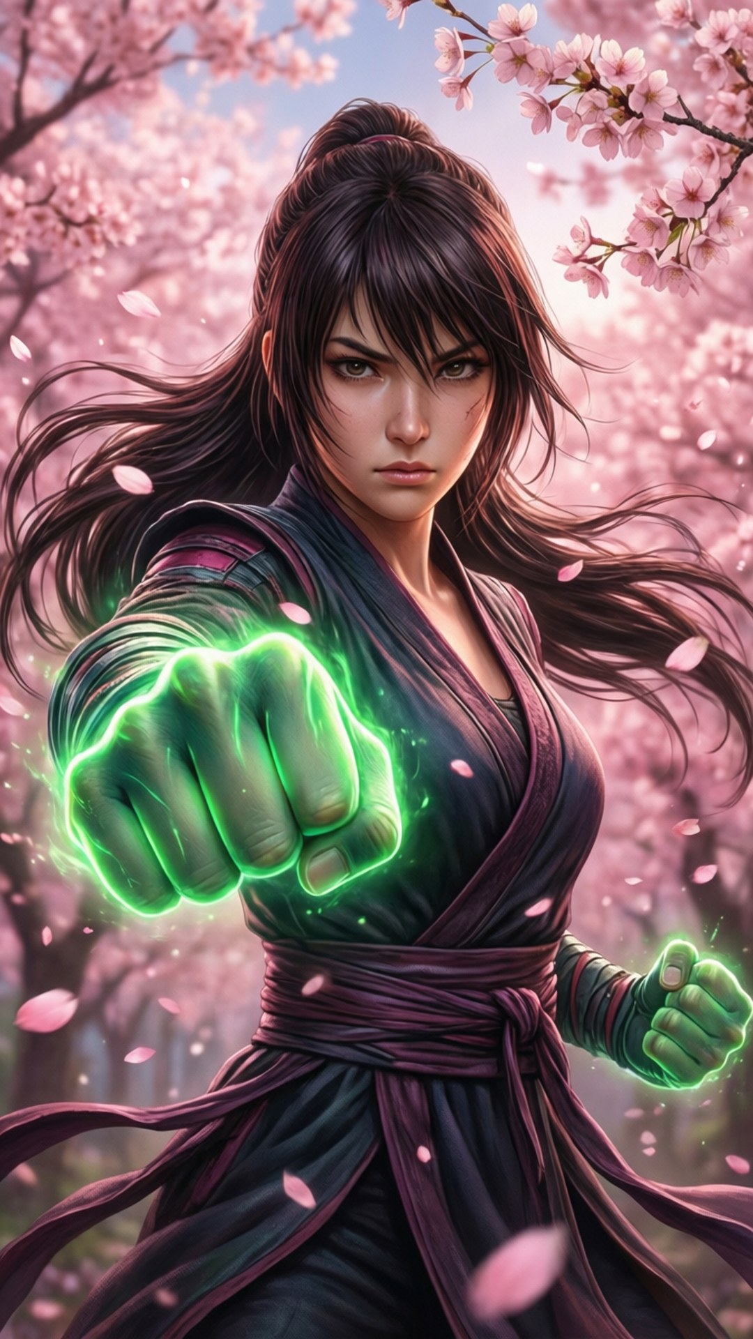 Ngumi ya Maua ya Cherry Sakura Picha ya Ukuta