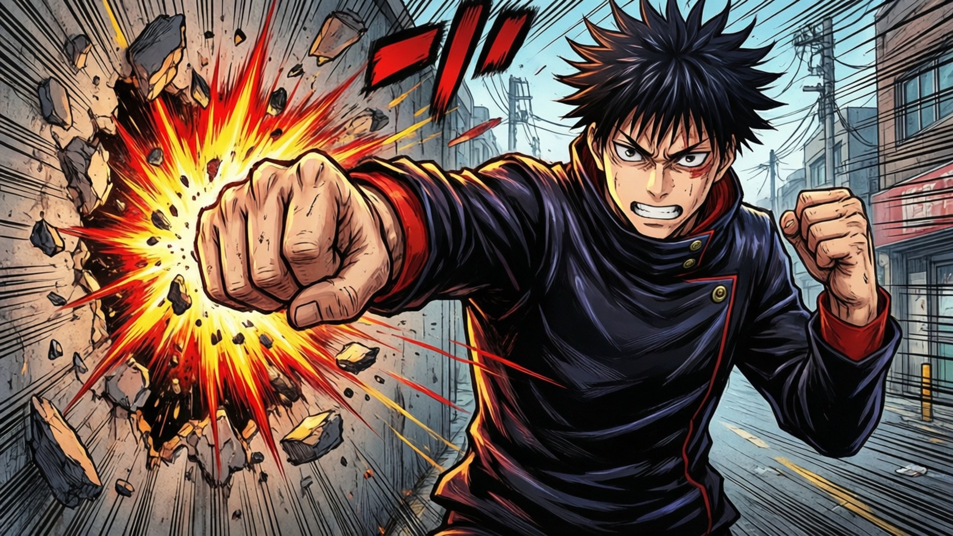 Ngumi ya Uharibifu ya Yuji Picha ya Ukuta