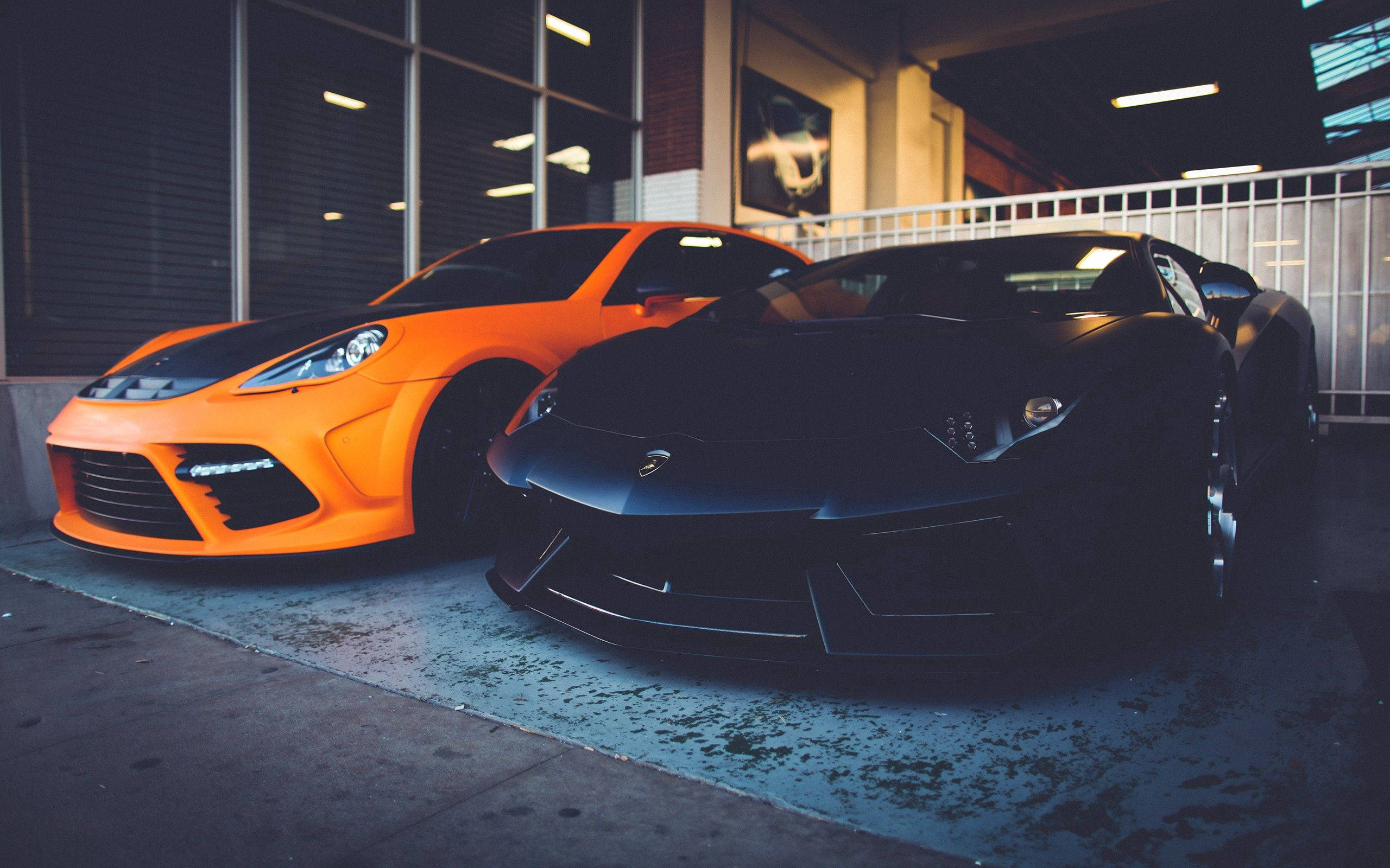Nguvu na Mtindo - Lamborghini Mbili za Kifahari Picha ya Ukuta